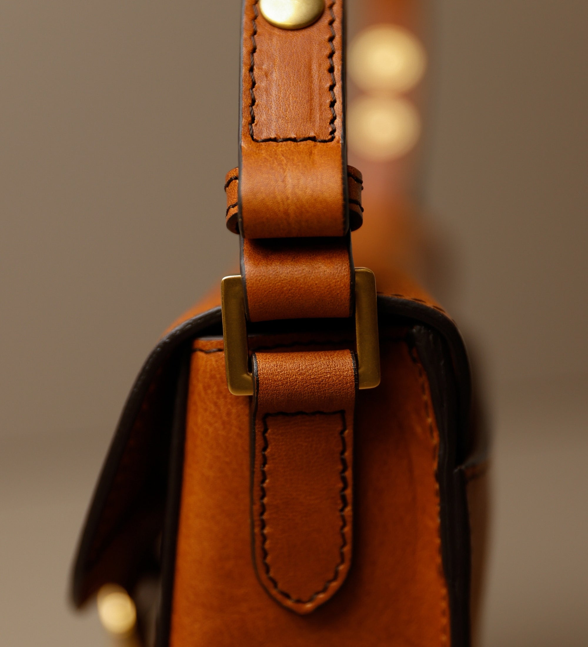 Womens Leather Saddle Bag - Romola