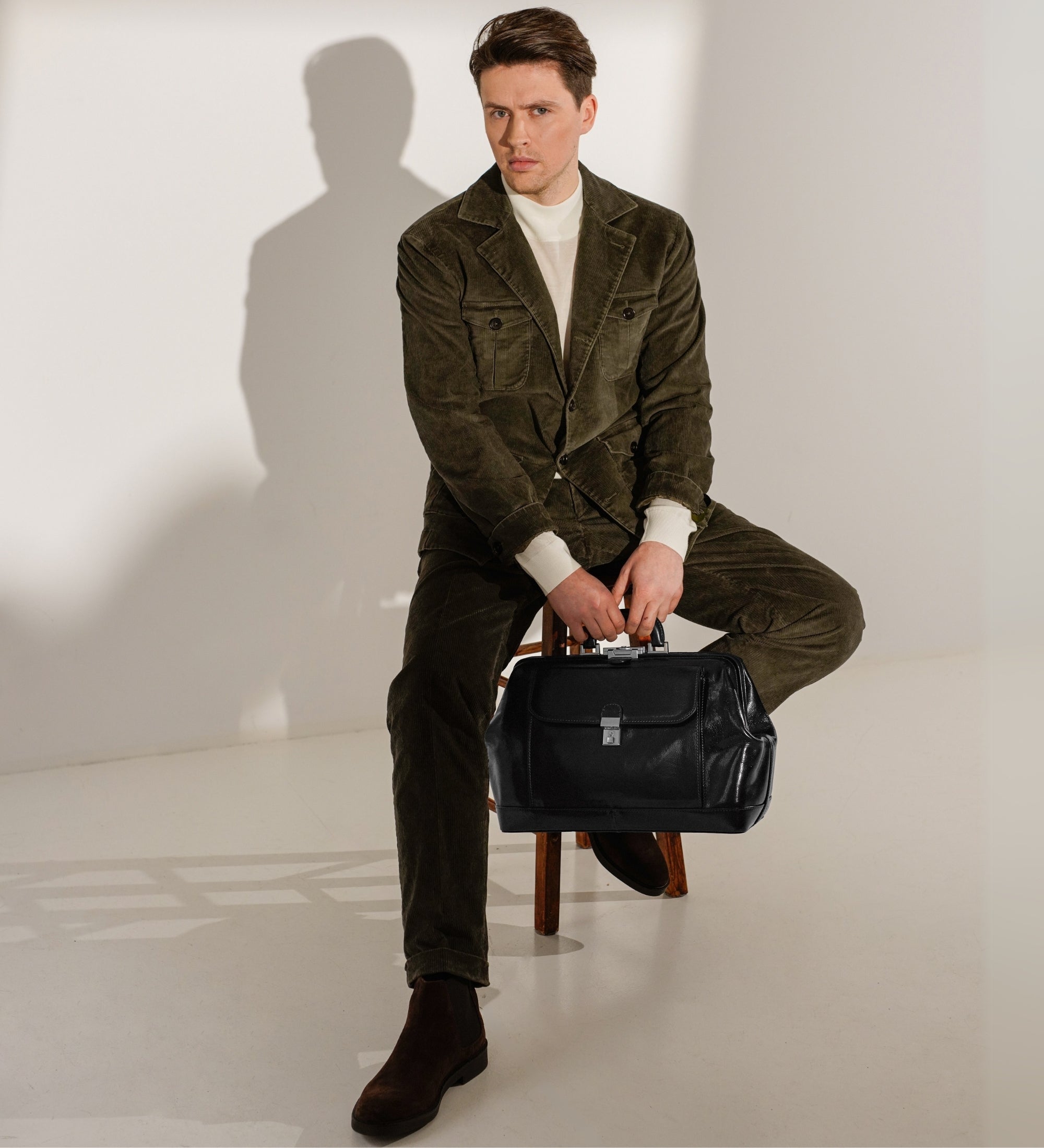 Large Italian Leather Doctor Bag - Hamlet