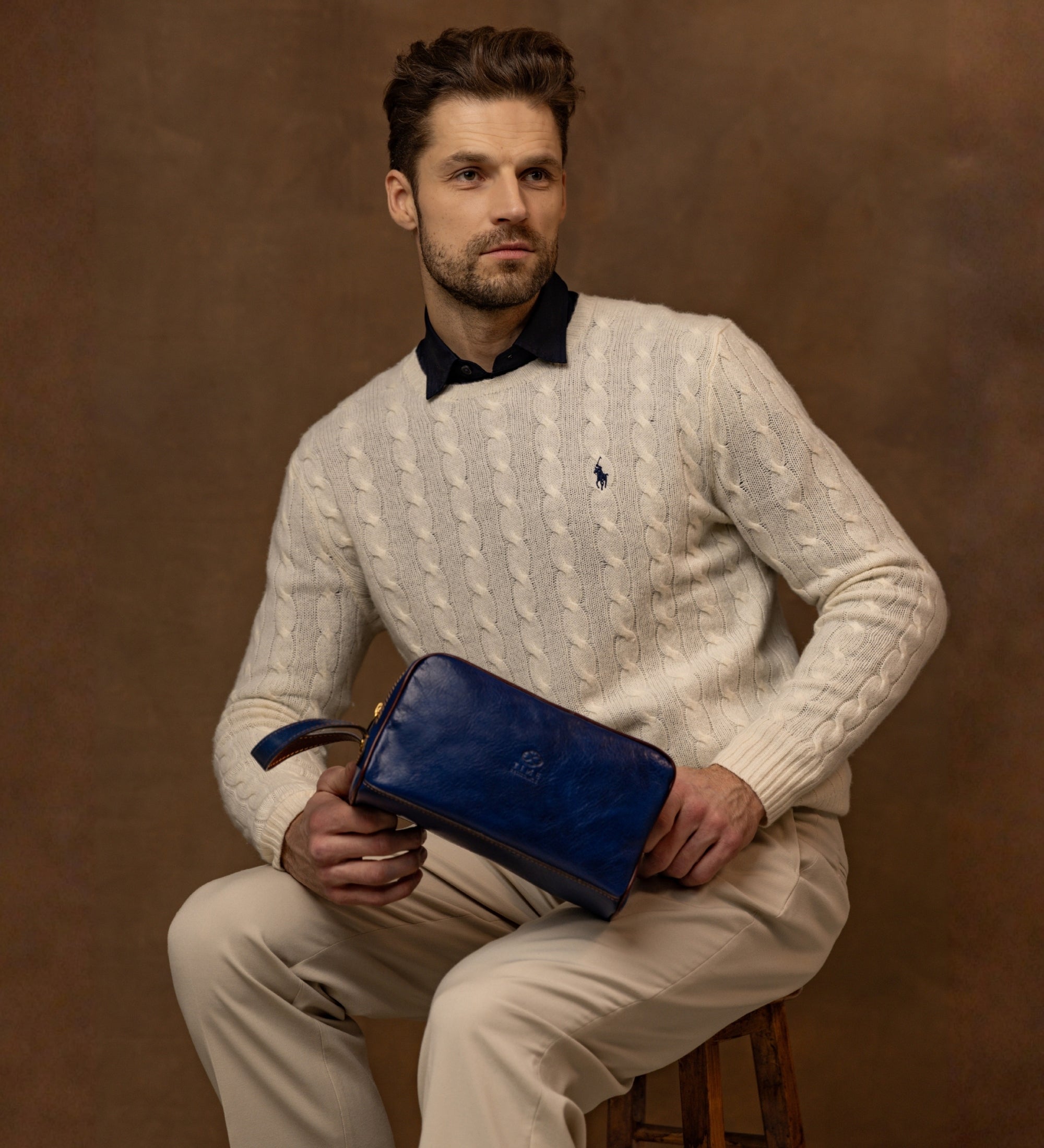 Leather Cosmetic Bag Dopp Kit - All the Kings Men