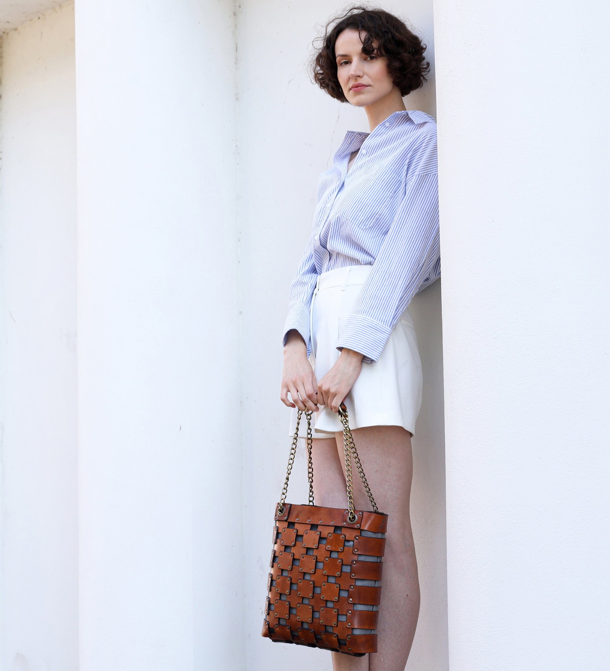 Womens Leather Tote Bag - Jeanne d'Arc