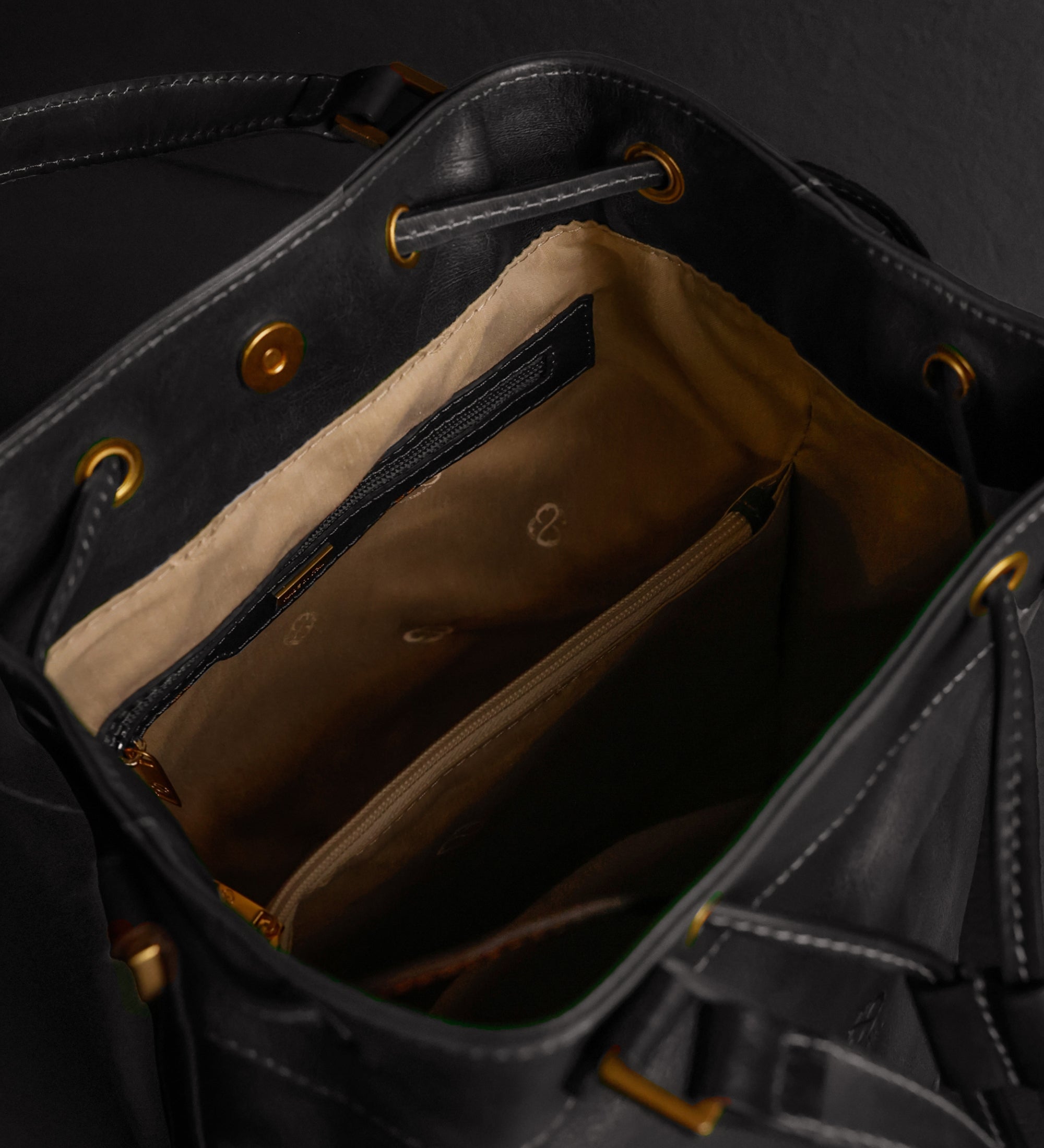 Leather Bucket Bag for Women - Light In August