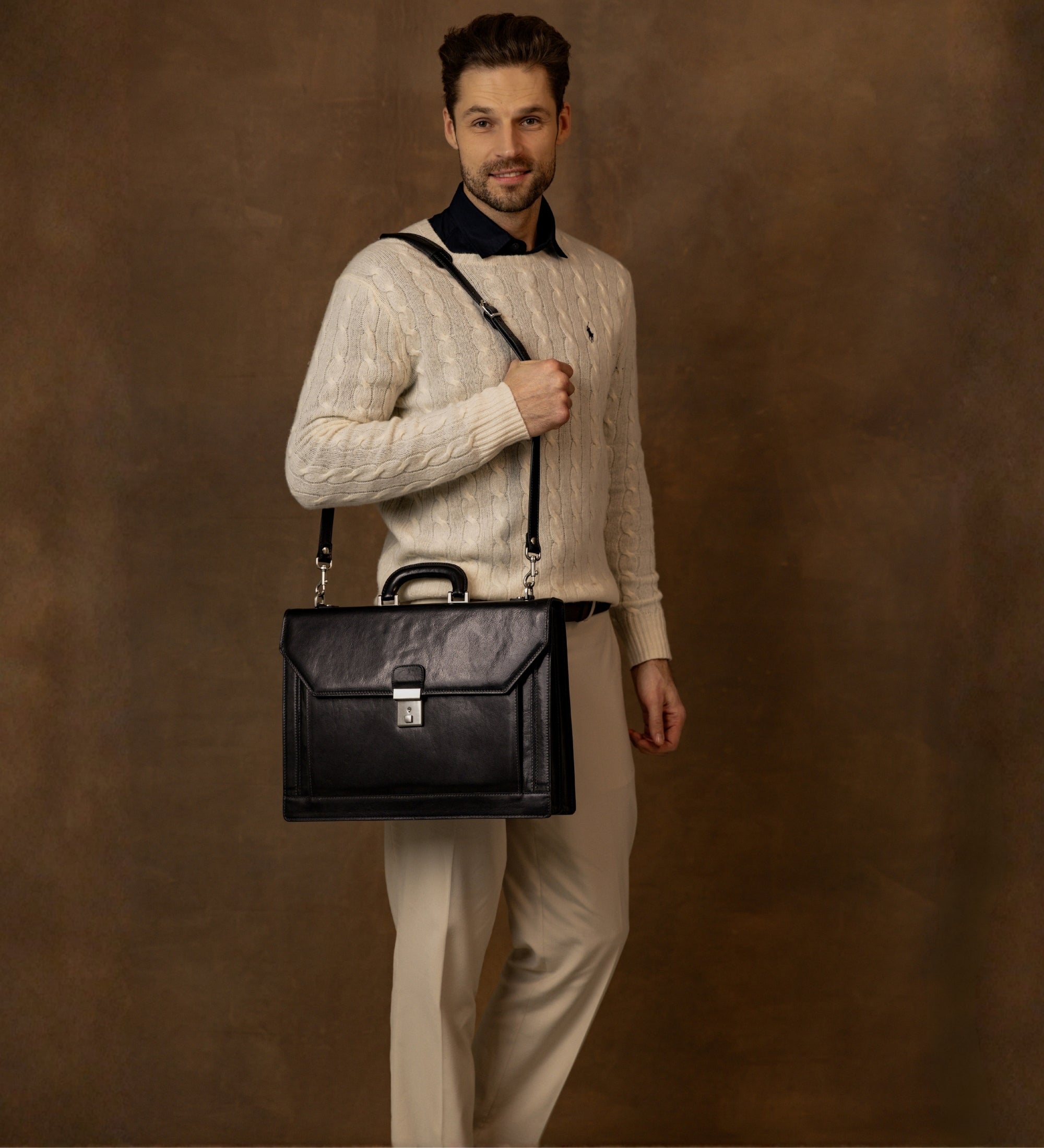 Large Leather Briefcase - Invisible Man