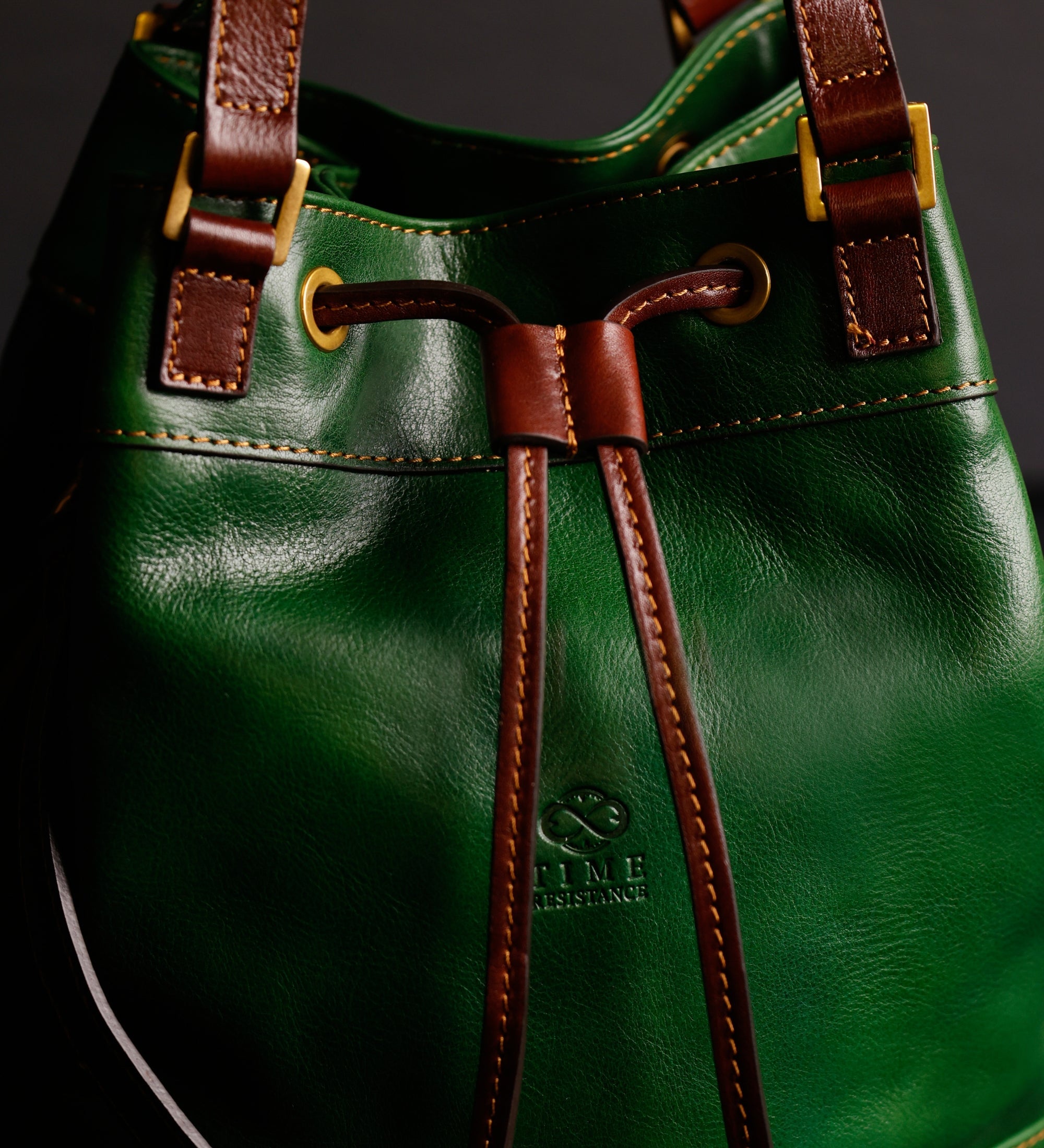 Leather Bucket Bag for Women - Light In August