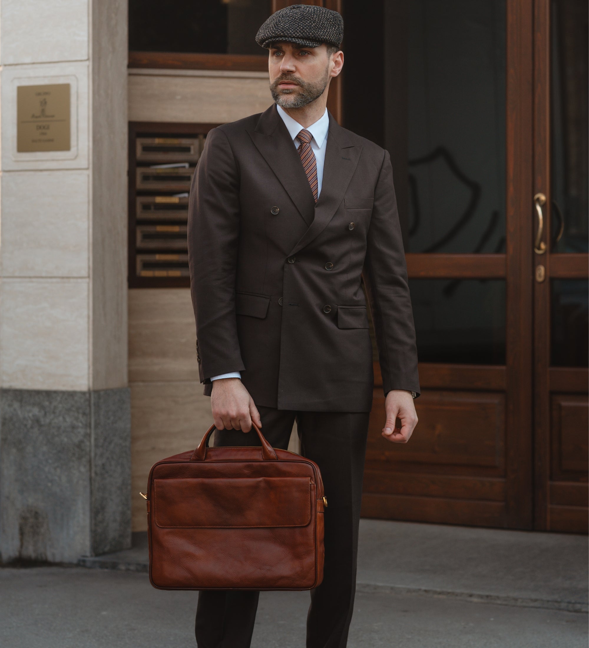Leather Briefcase Laptop Bag - The Sheltering Sky