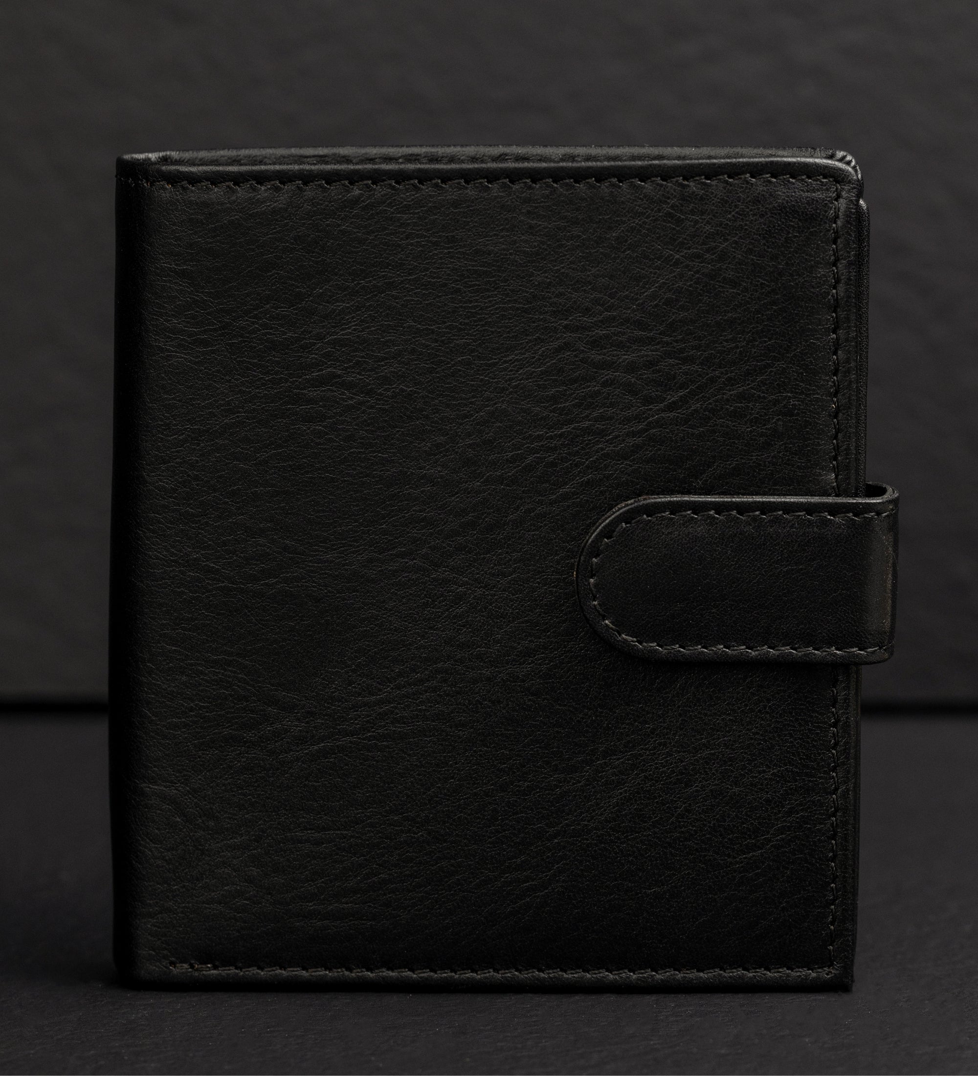 Leather Bifold Wallet with a Snap Closure - Ironweed