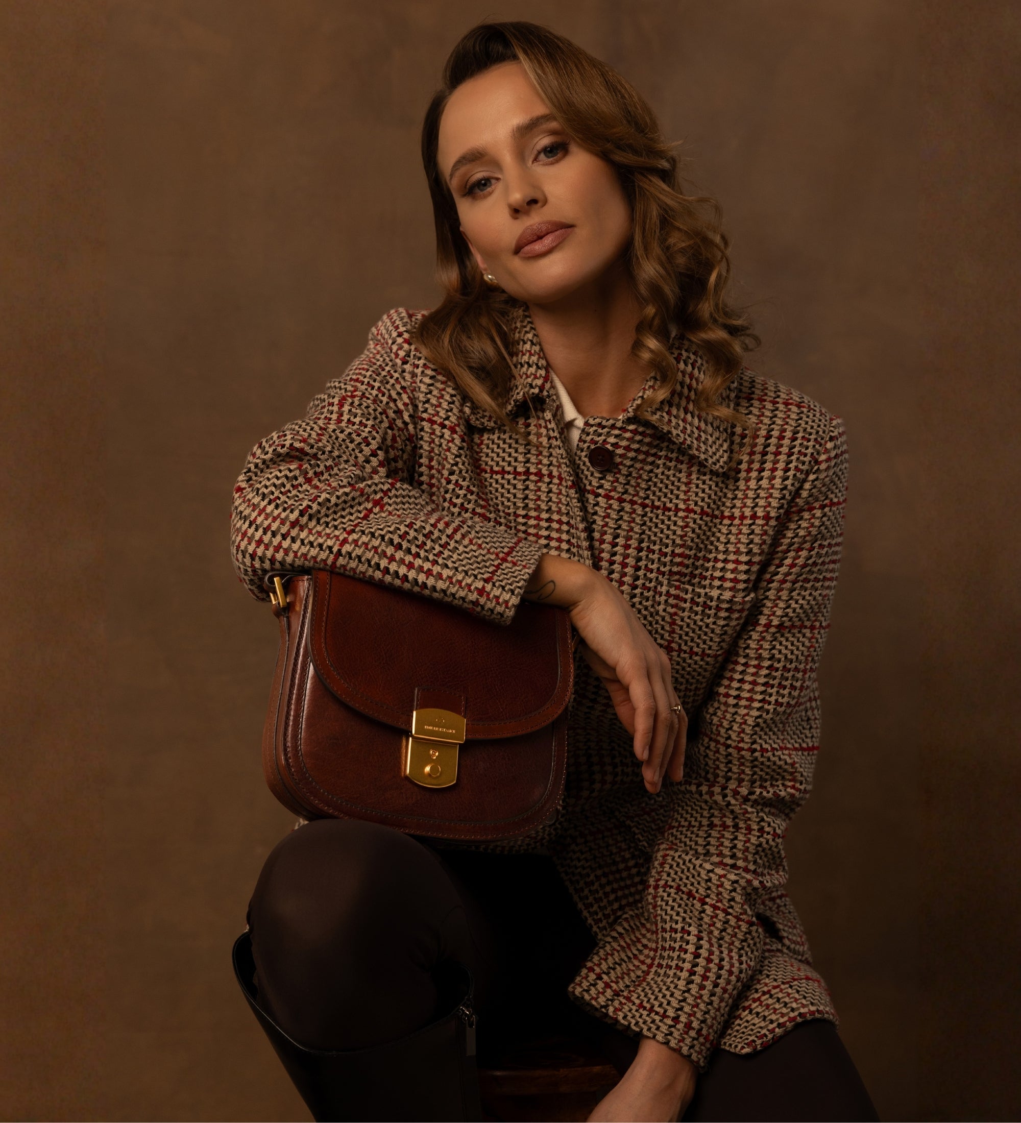 Womens Leather Saddle Bag - Secrets