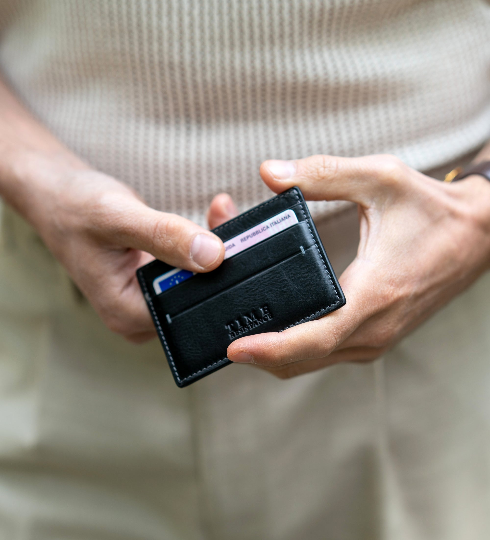 Leather Credit Card Case Business Card Case - Fireflies