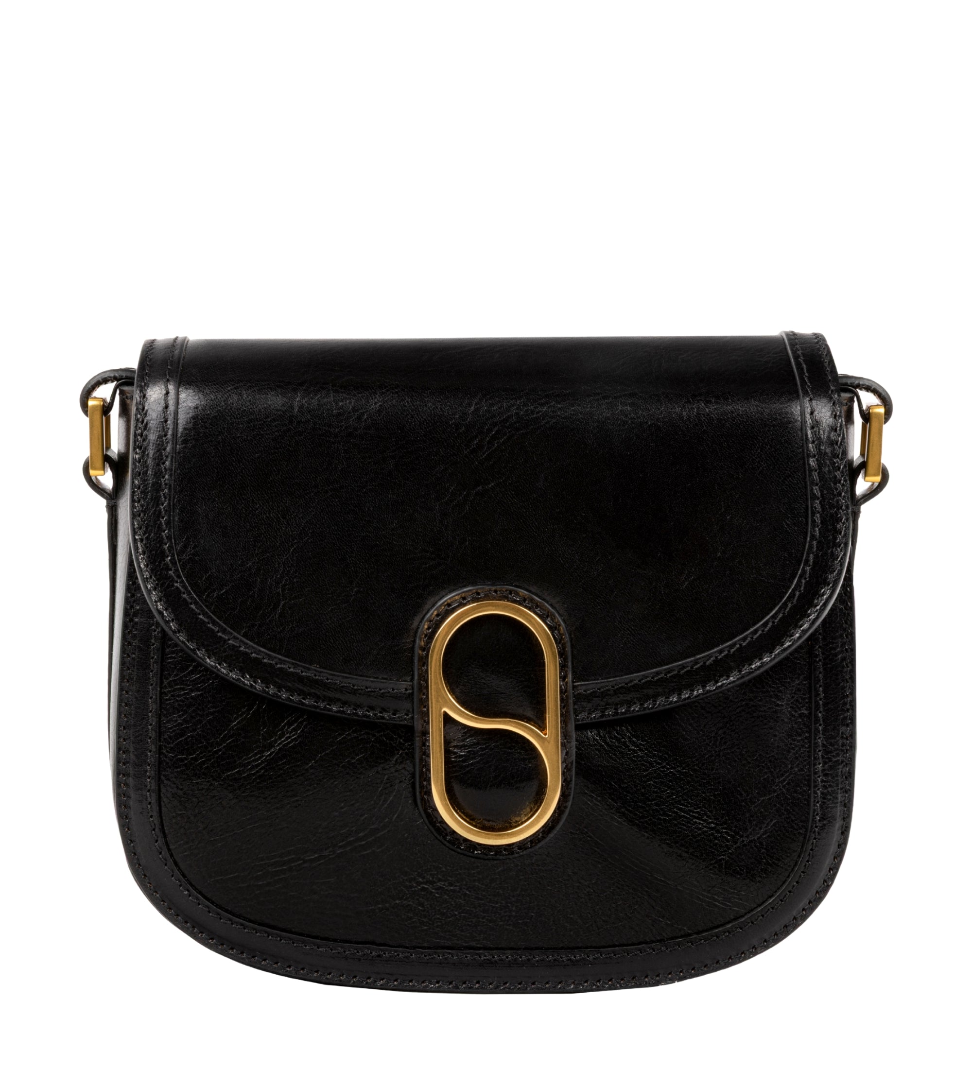 Womens Leather Saddle Bag - Villette