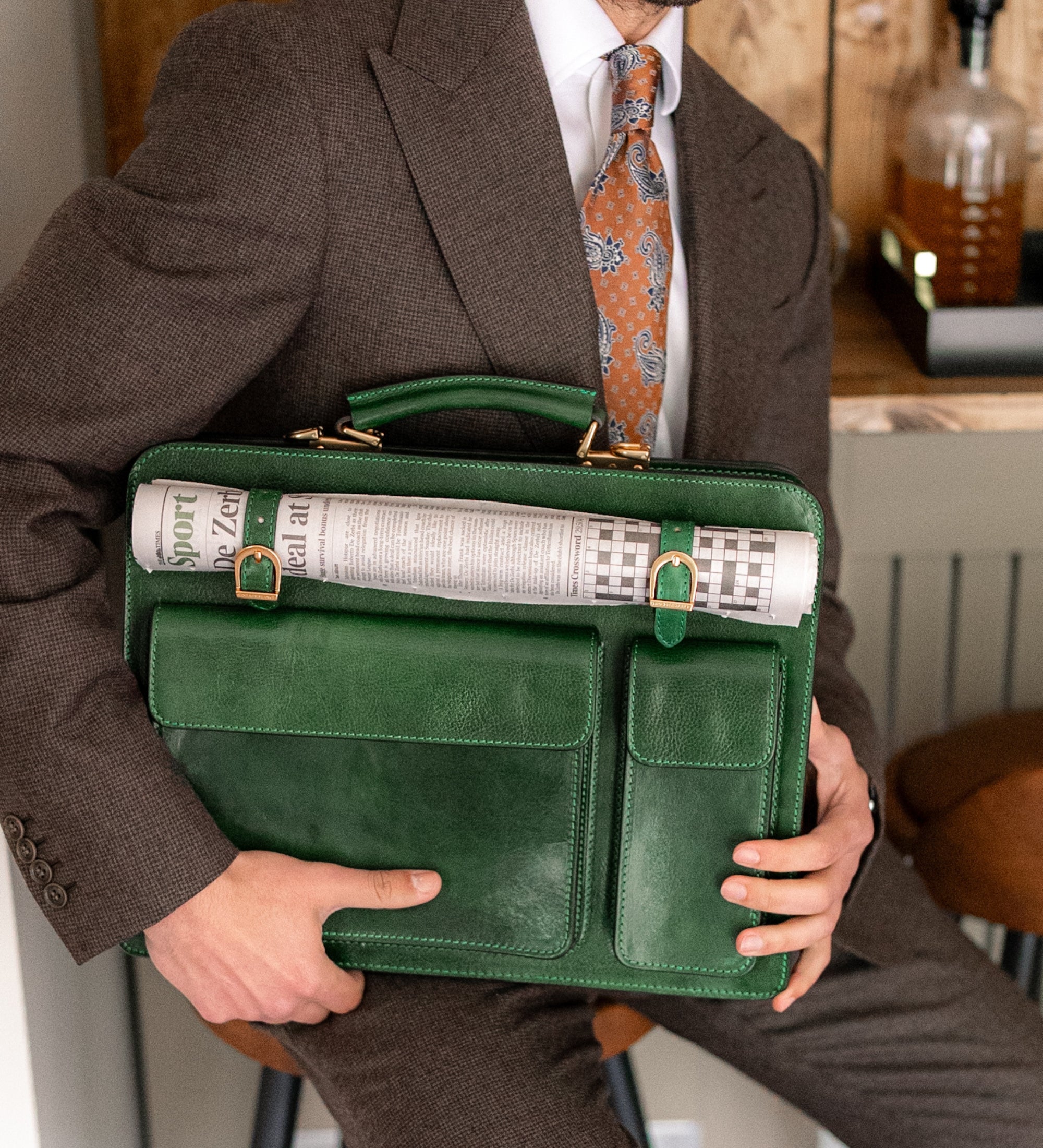 Leather Large Satchel Bag Briefcase - The Prophet