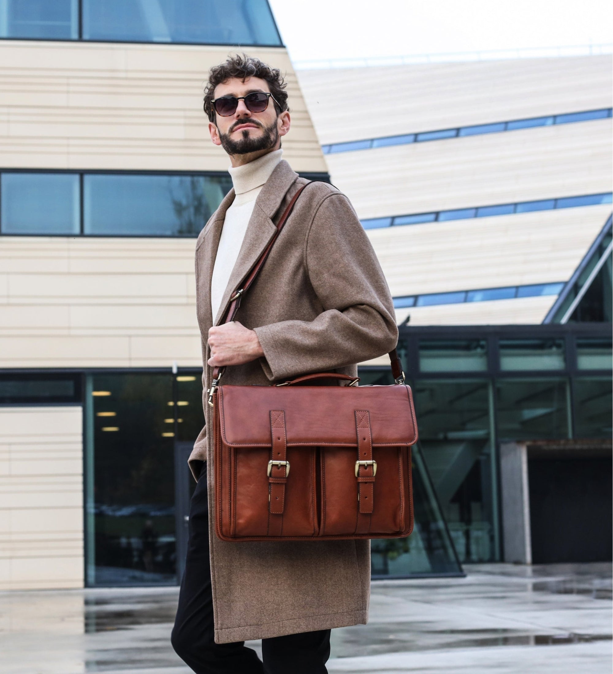 Leather Satchel Bag - The Time Machine