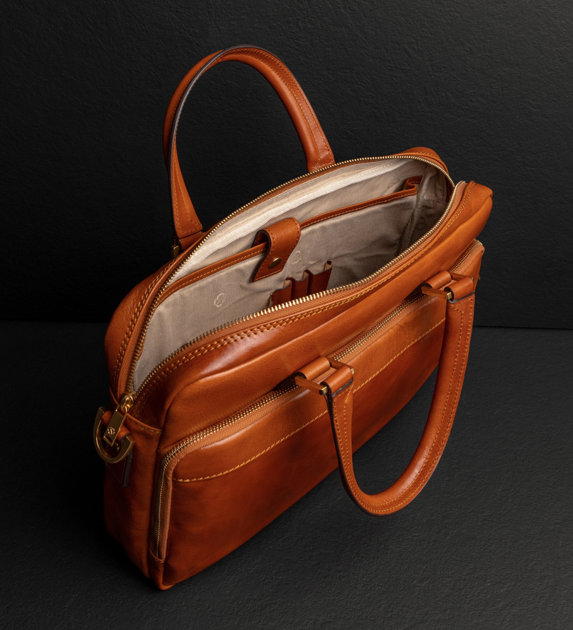 Leather Briefcase Laptop Bag - Orlando