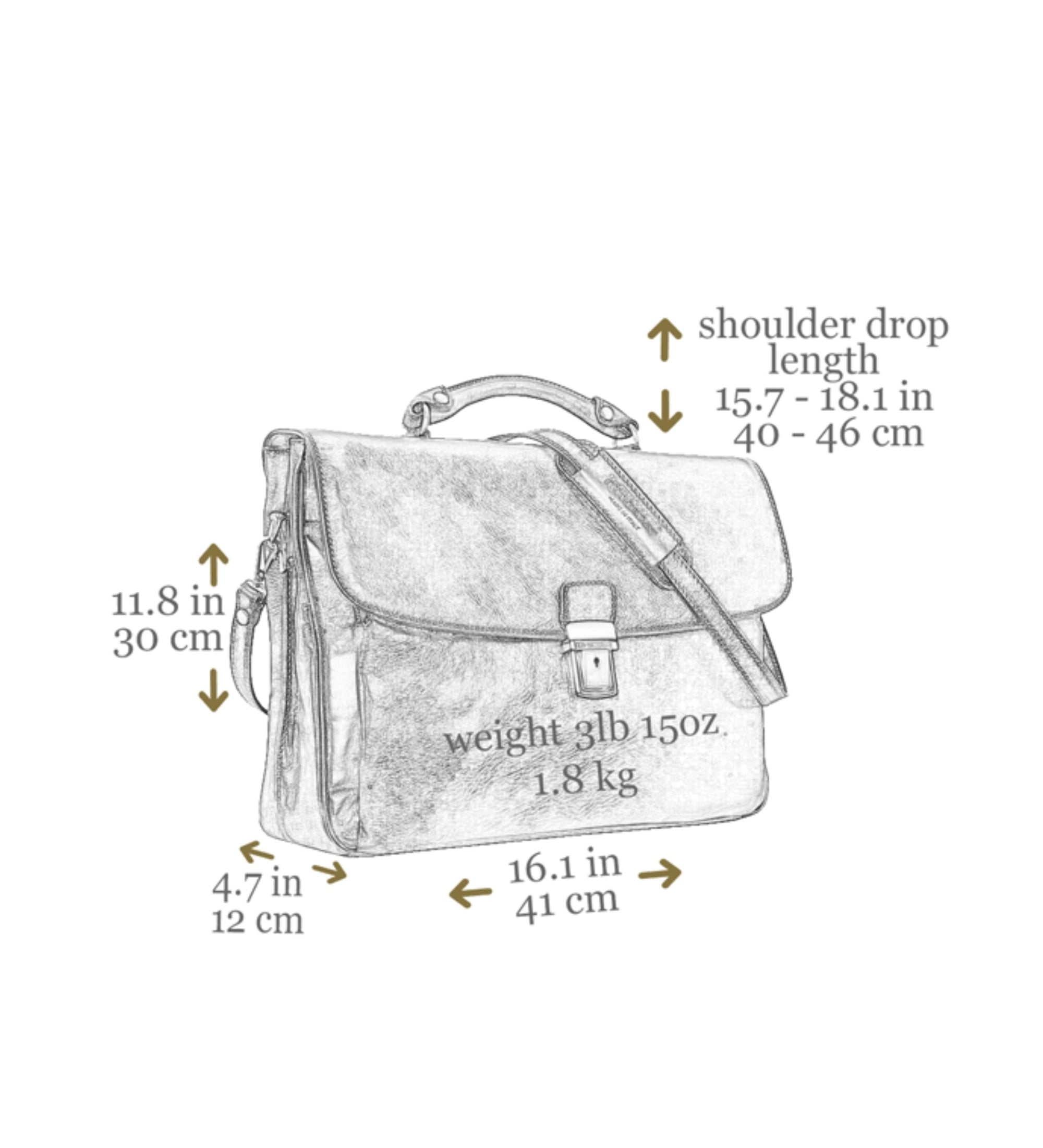 Leather Briefcase Laptop Bag - In Cold Blood