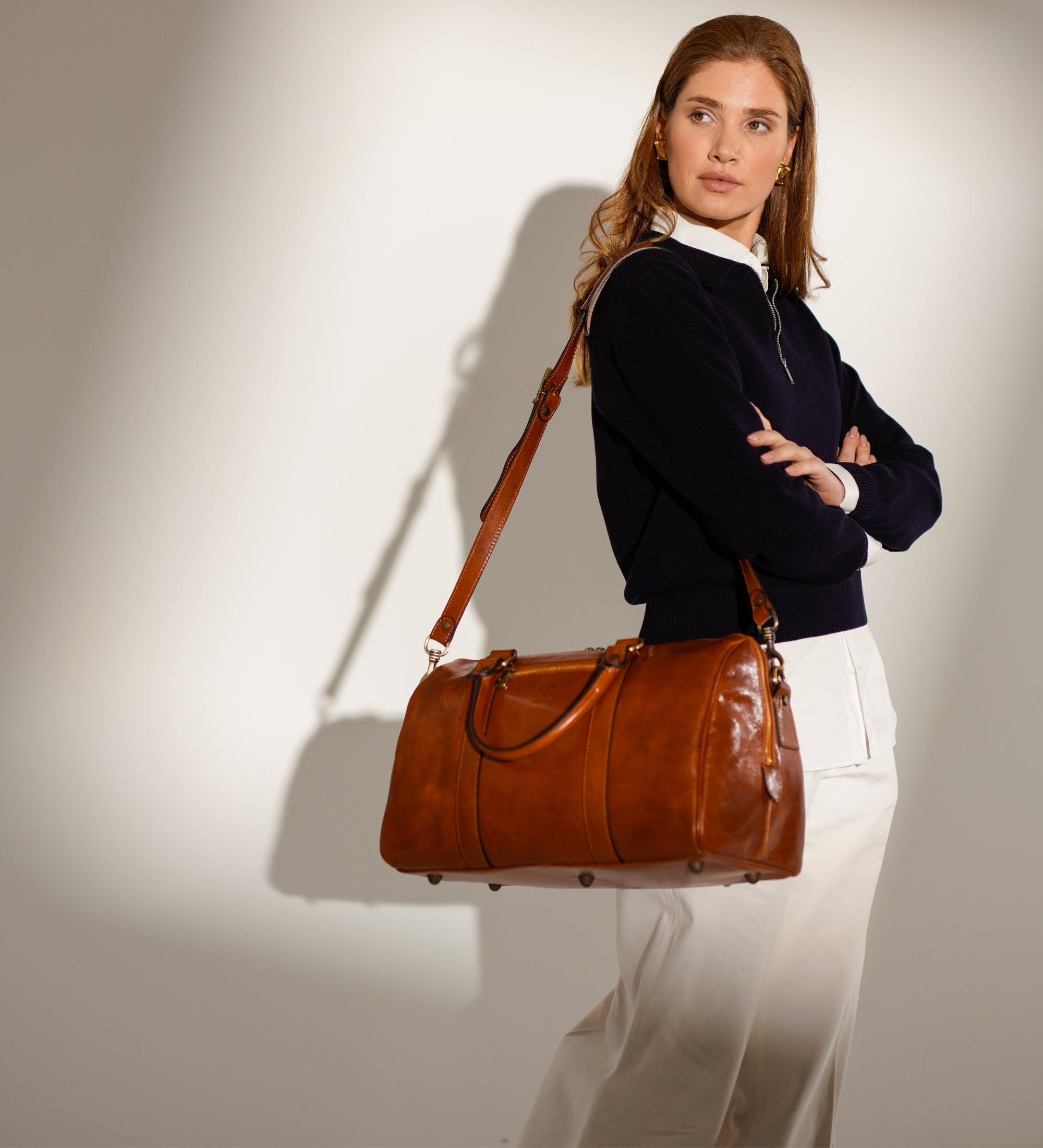 Womens Small Leather Overnight Bag, Duffel Bag - The Ambassadors