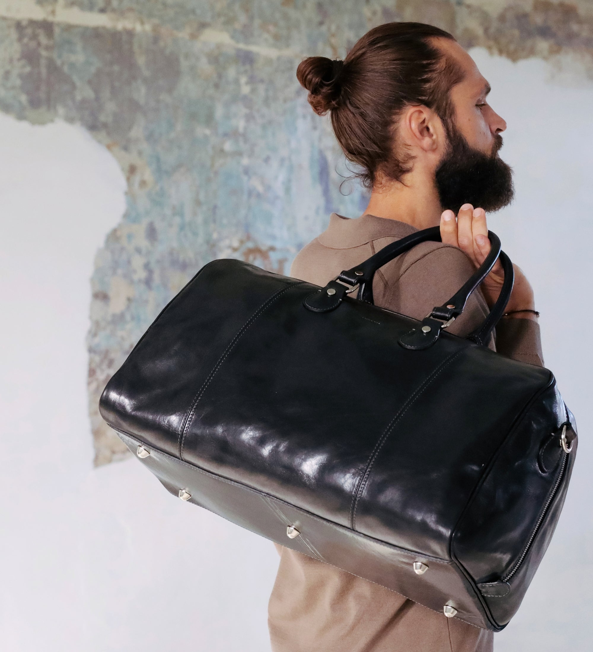 Leather Duffel Bag Weekender Bag - The Count of Monte Cristo