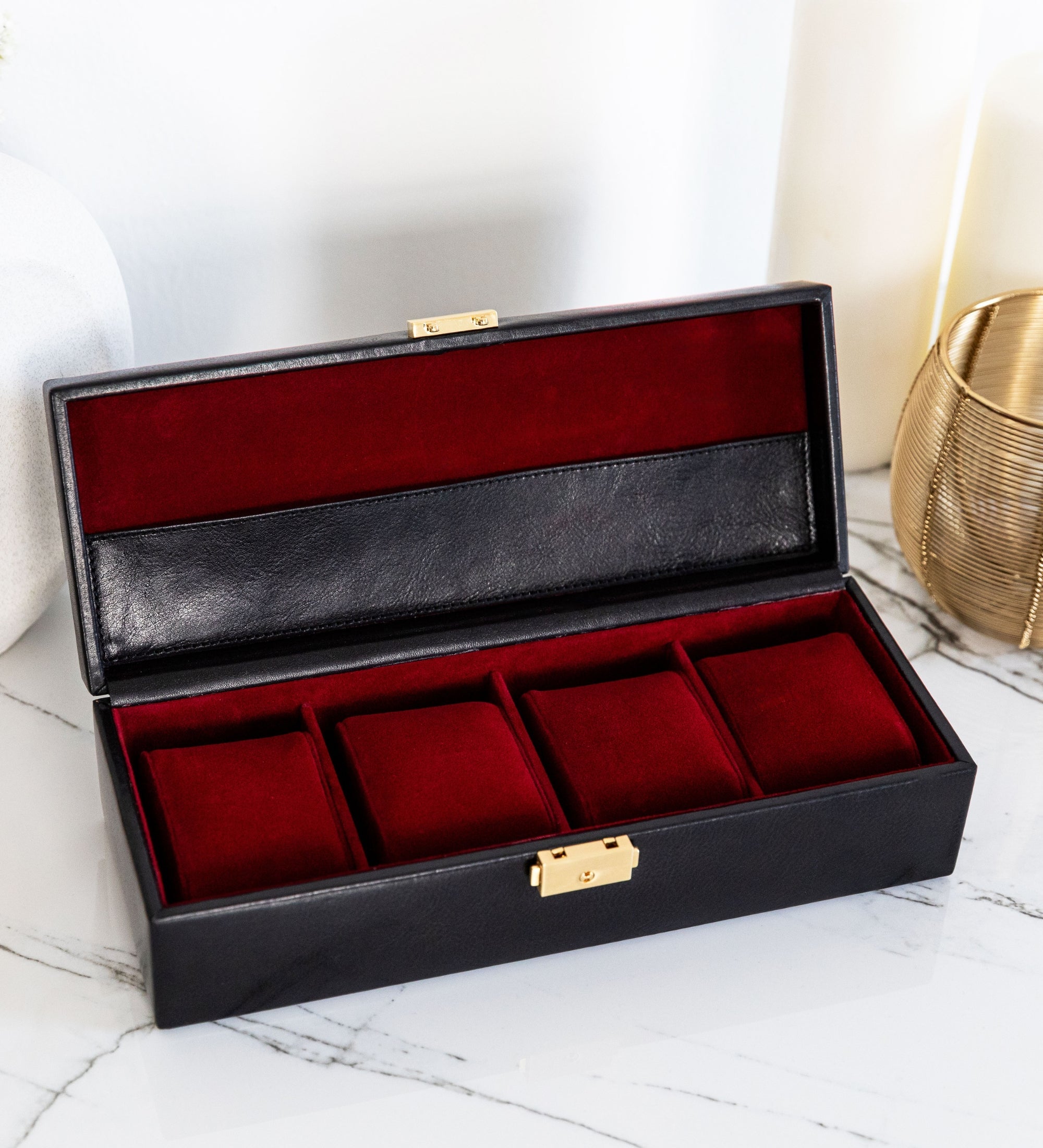 Womens Leather Watch Box Watch Organizer - Herzog