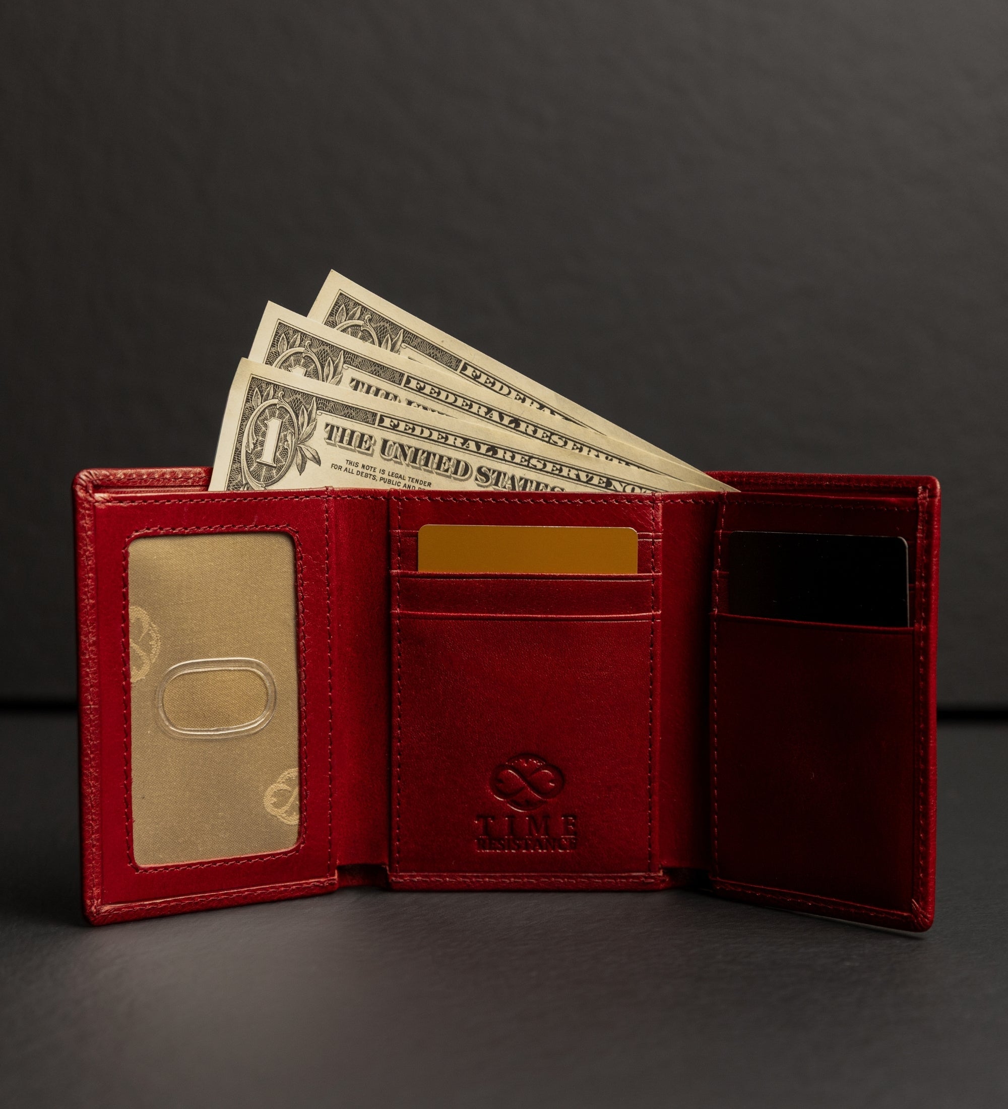 Leather Trifold Wallet - Red Harvest