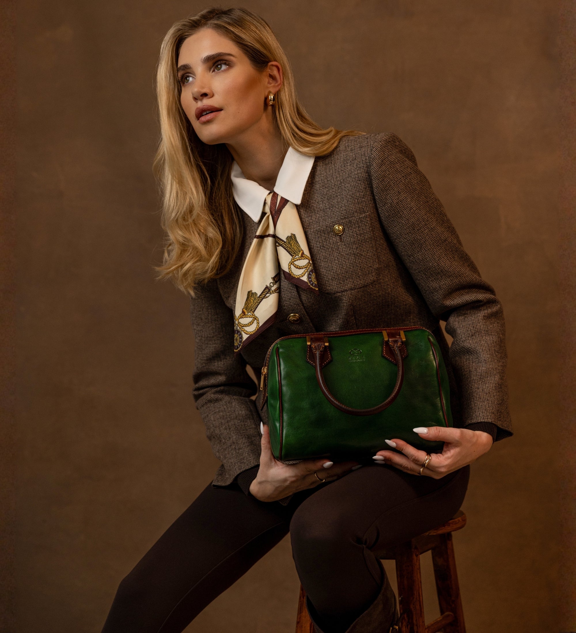 Womens Leather Barrel Bag - Little Dorrit
