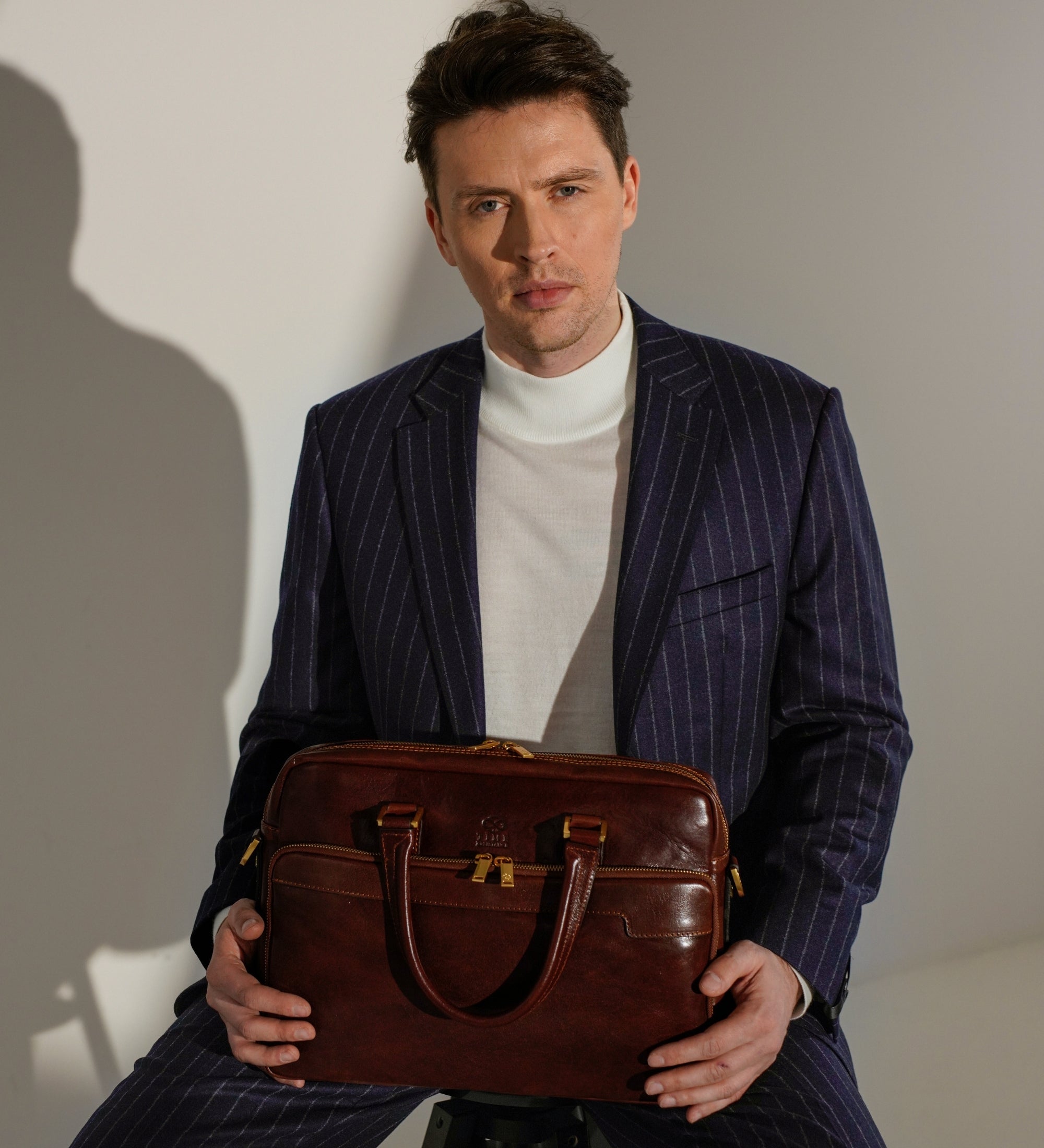 Leather Briefcase Laptop Bag - Orlando