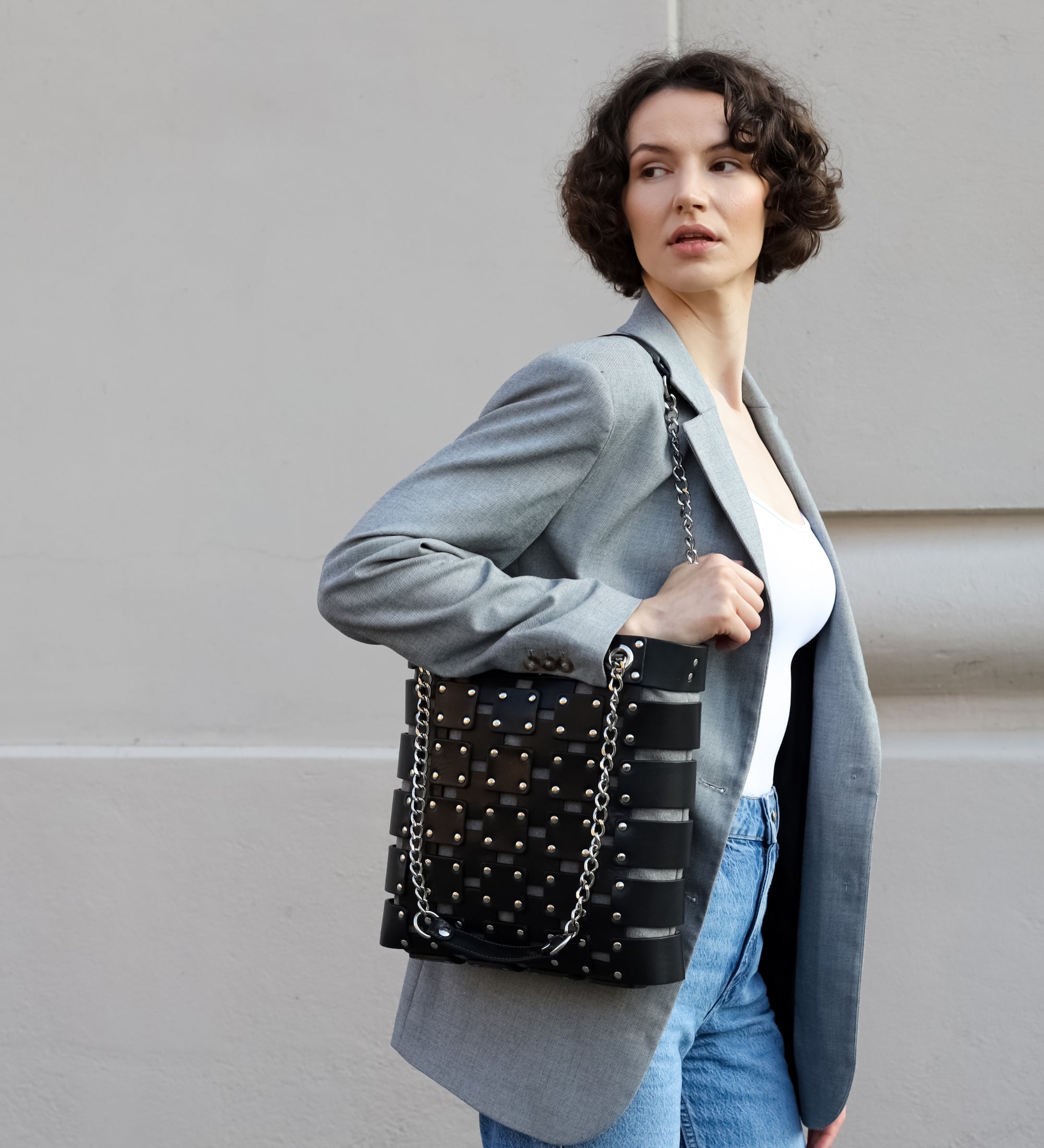 Womens Leather Tote Bag - Jeanne d'Arc