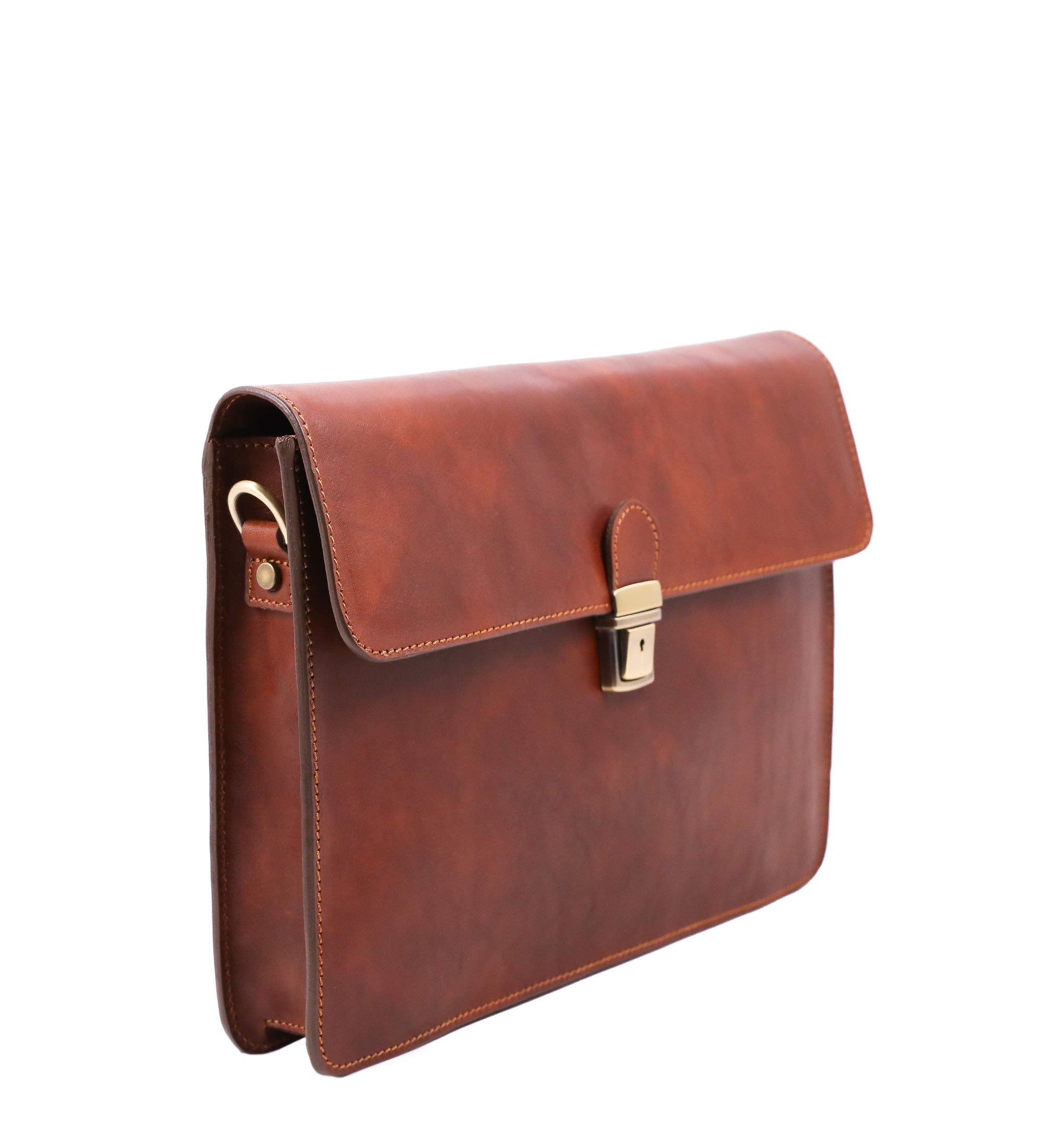 Womens Leather Portfolio, Work Bag with Shoulder Strap - The Corrections