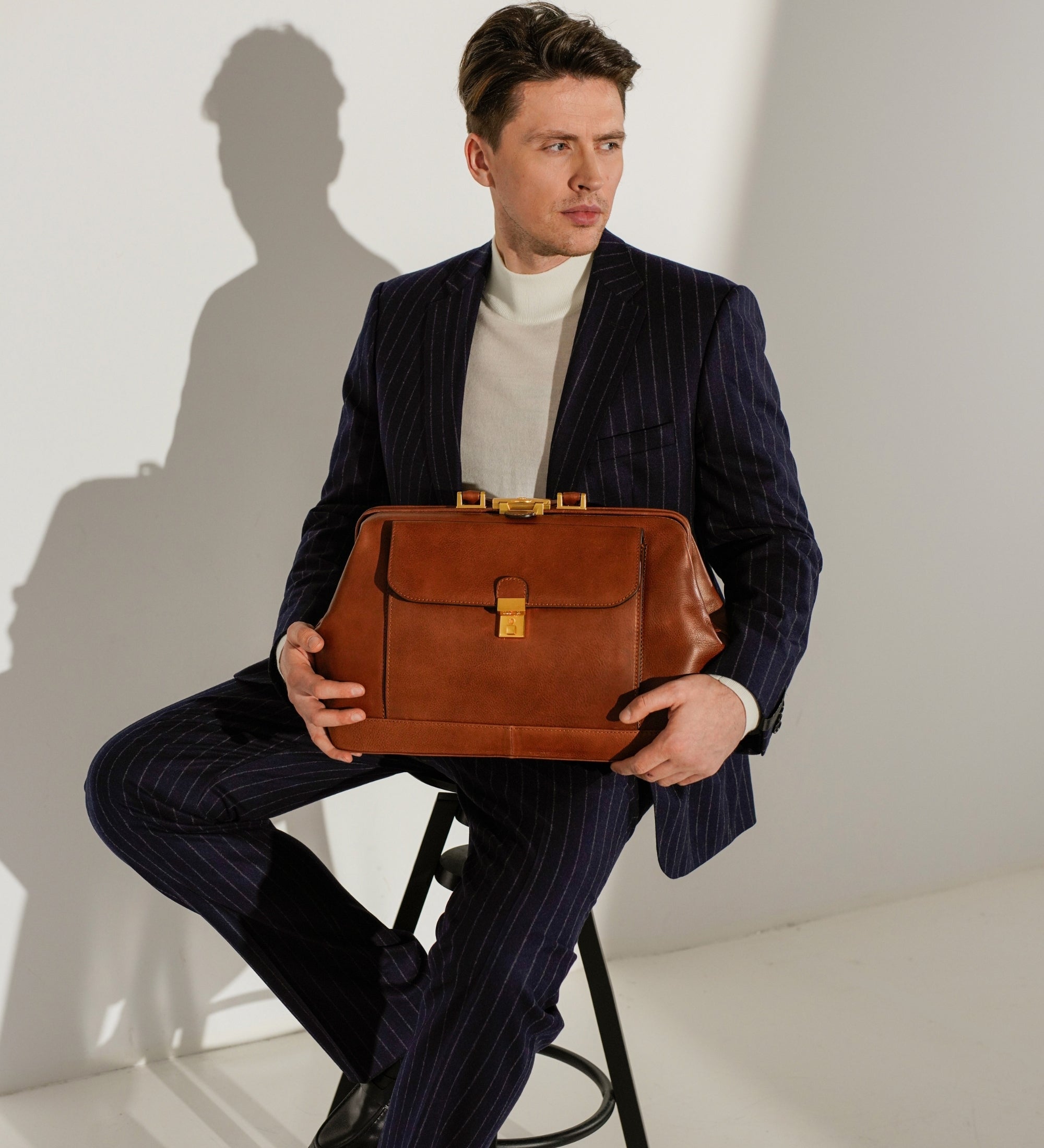 Large Italian Leather Doctor Bag - Hamlet