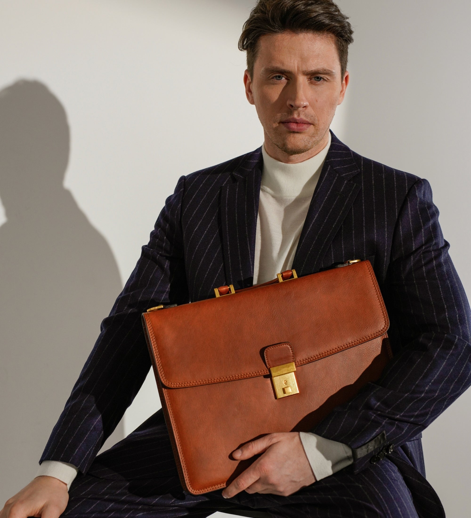 Leather Briefcase - The Sound of the Mountain