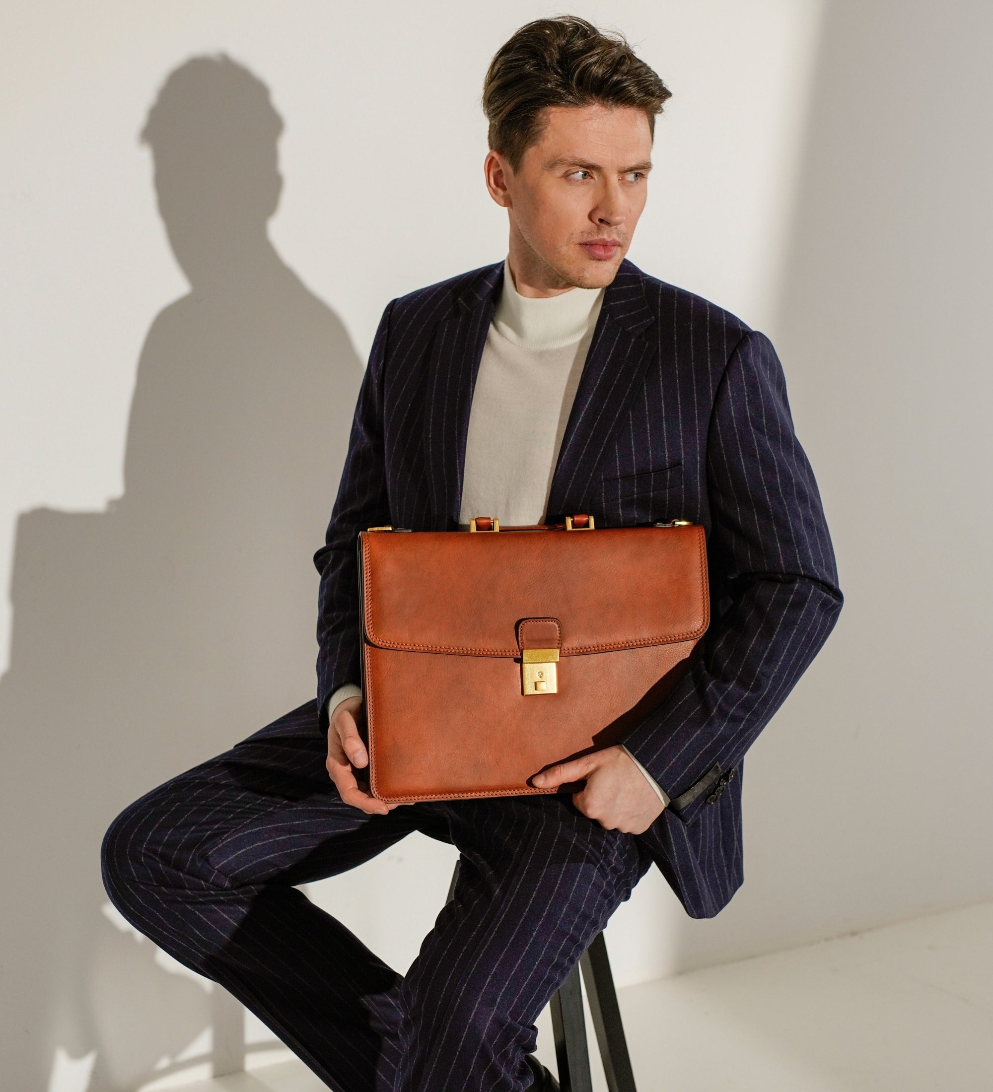 Leather Briefcase - The Sound of the Mountain