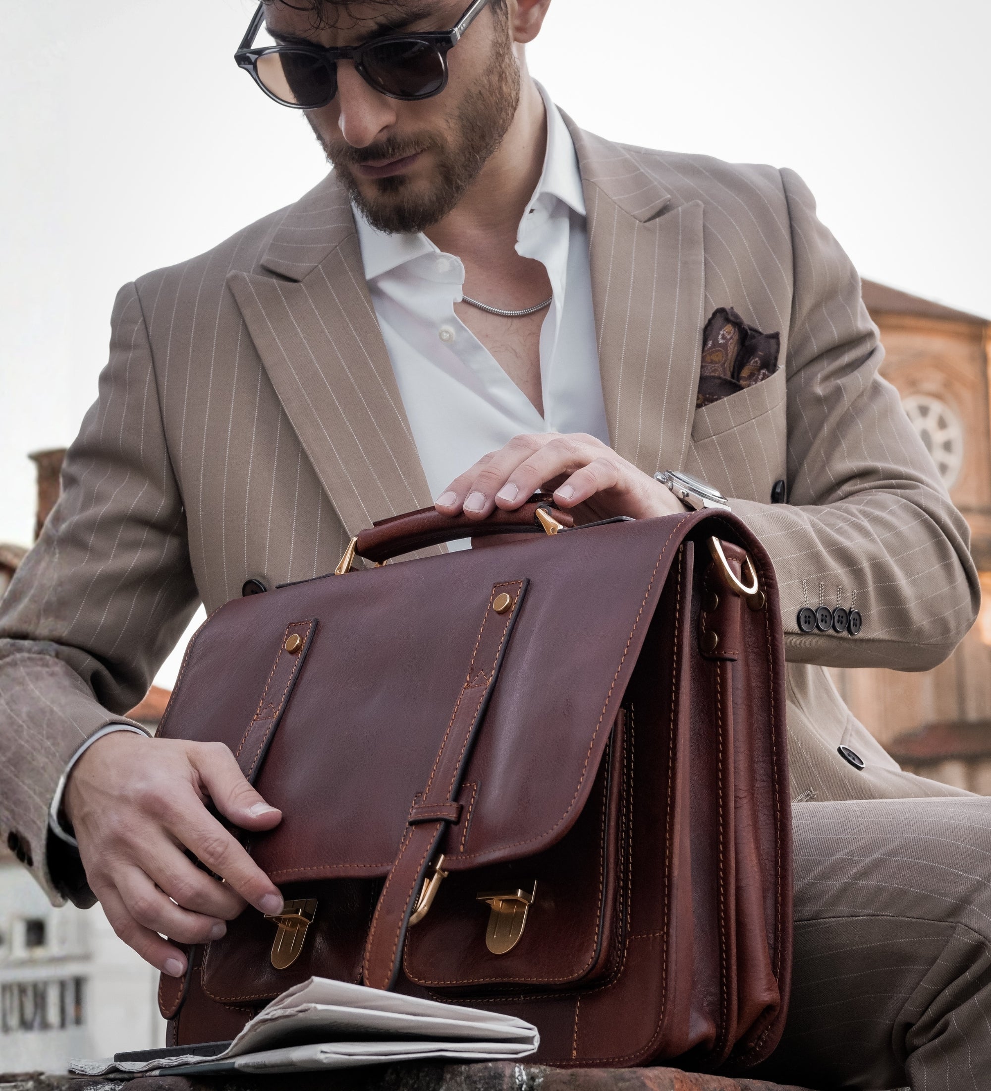 Leather Briefcase Backpack - A Midsummer Night's Dream