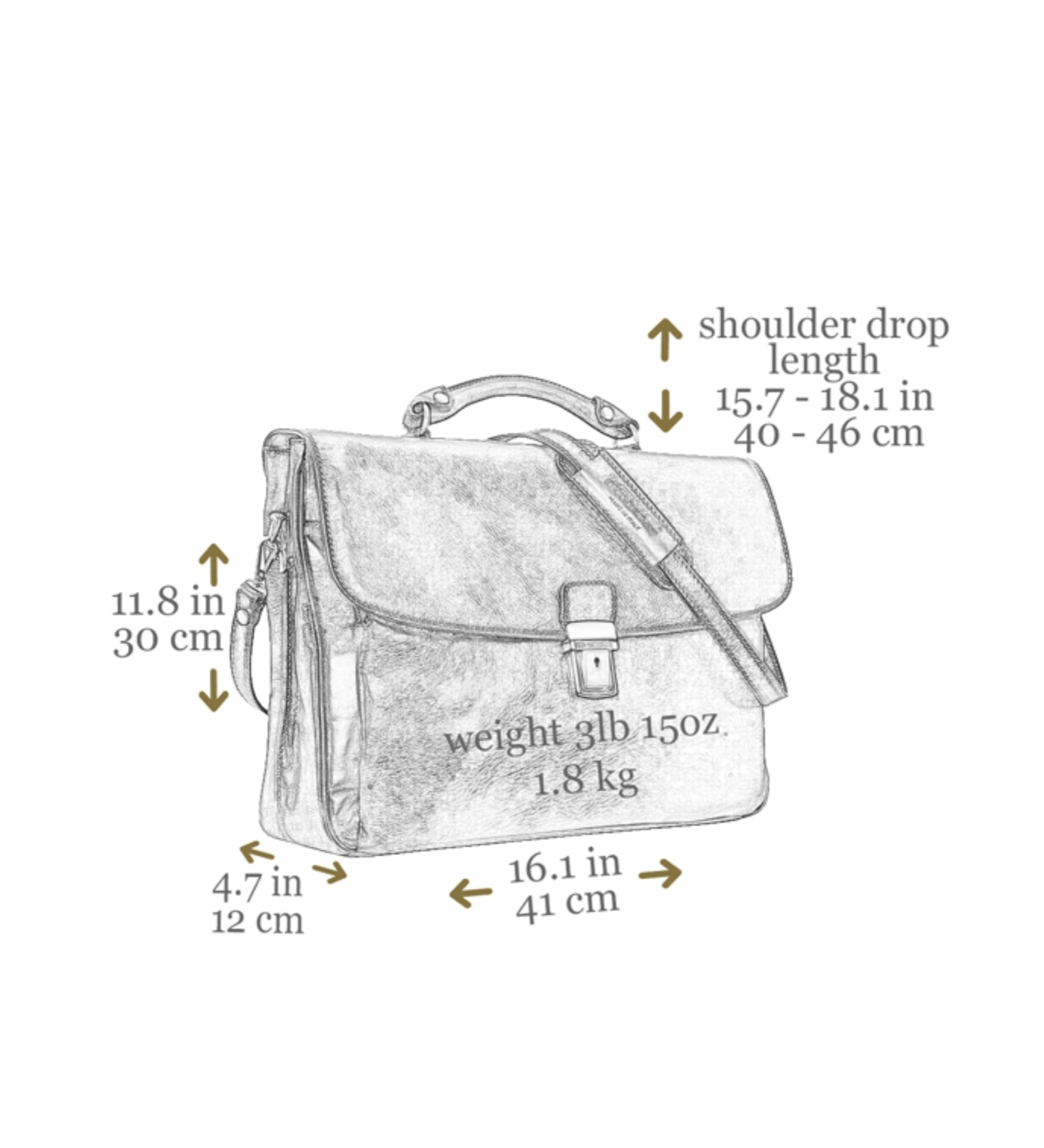 Leather Briefcase Laptop Bag - In Cold Blood