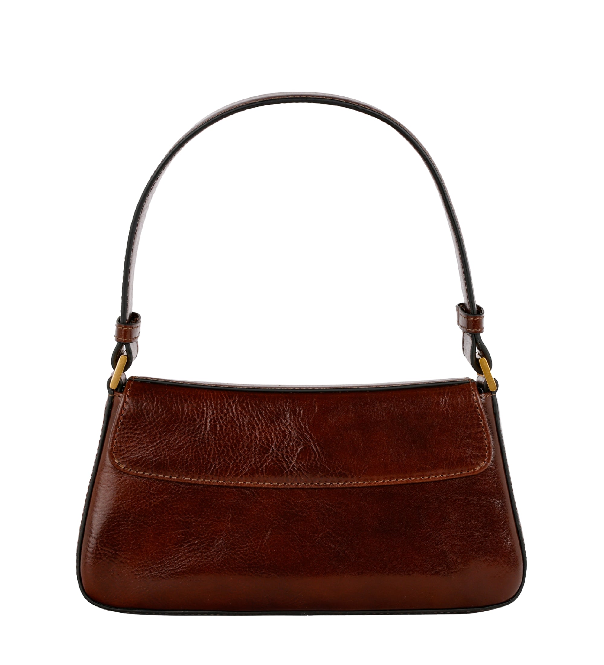 Leather Baguette Handbag for Women - Bright Lights, Big City
