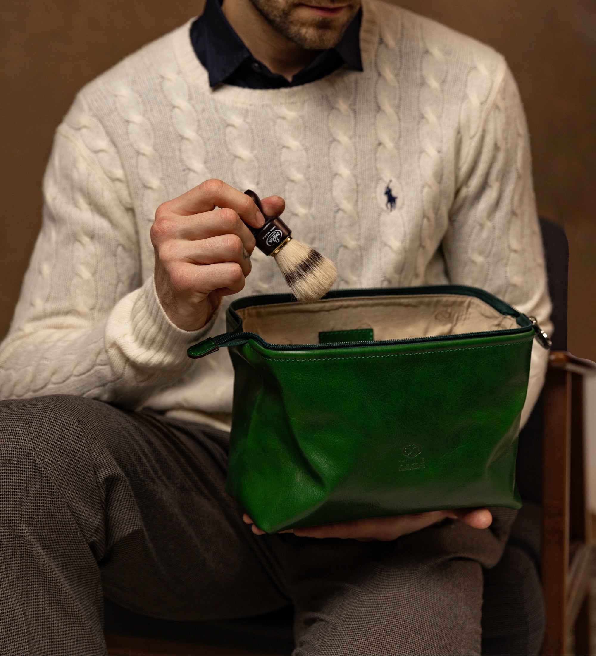 Leather Toiletry Bag - Four Past Midnight