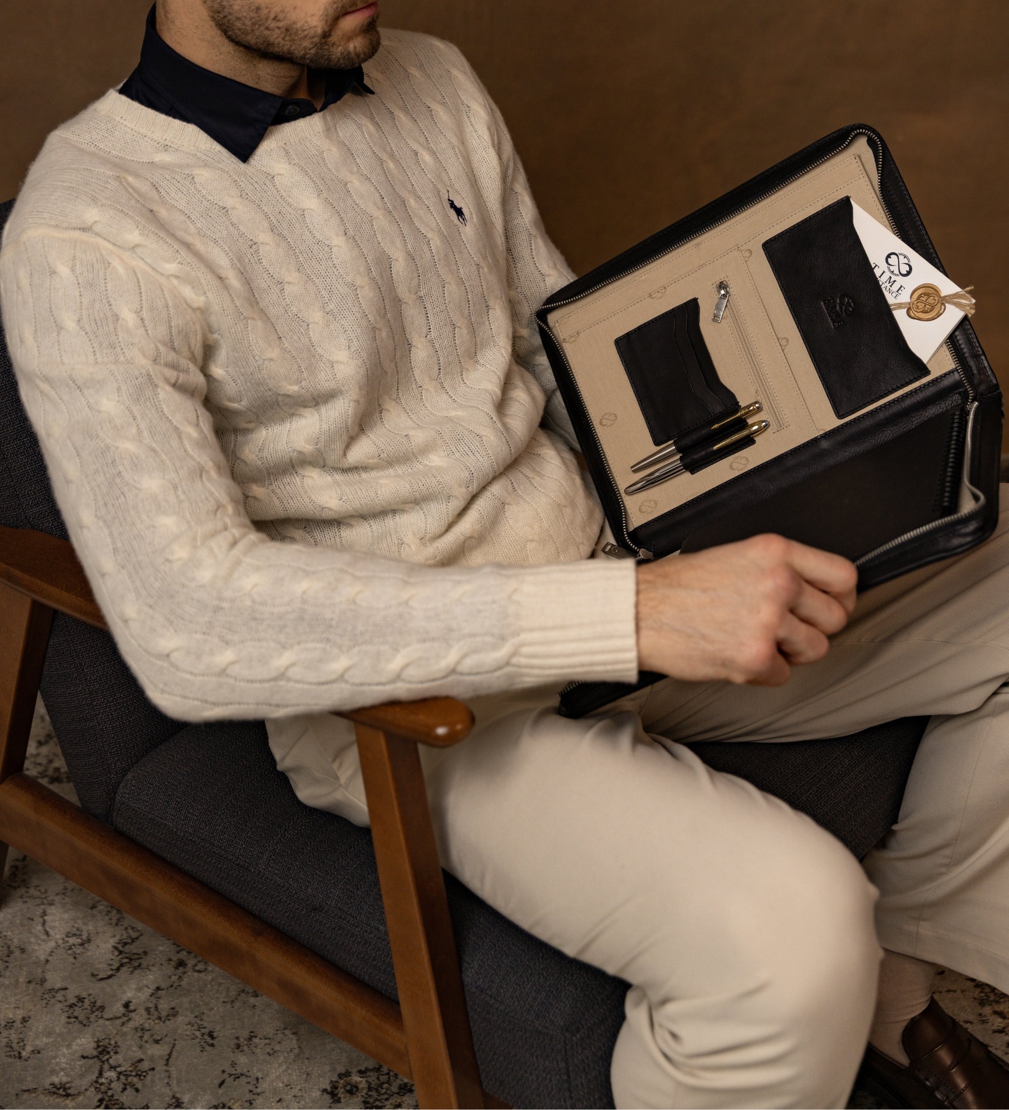 Leather A4 Documents Folder Organizer - Candide