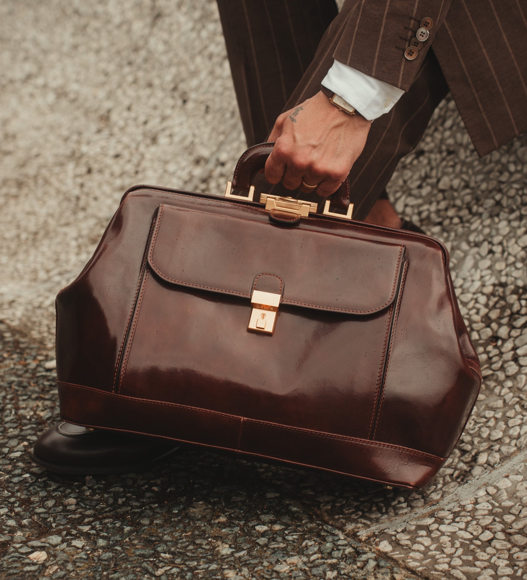 Large Italian Leather Doctor Bag - Hamlet