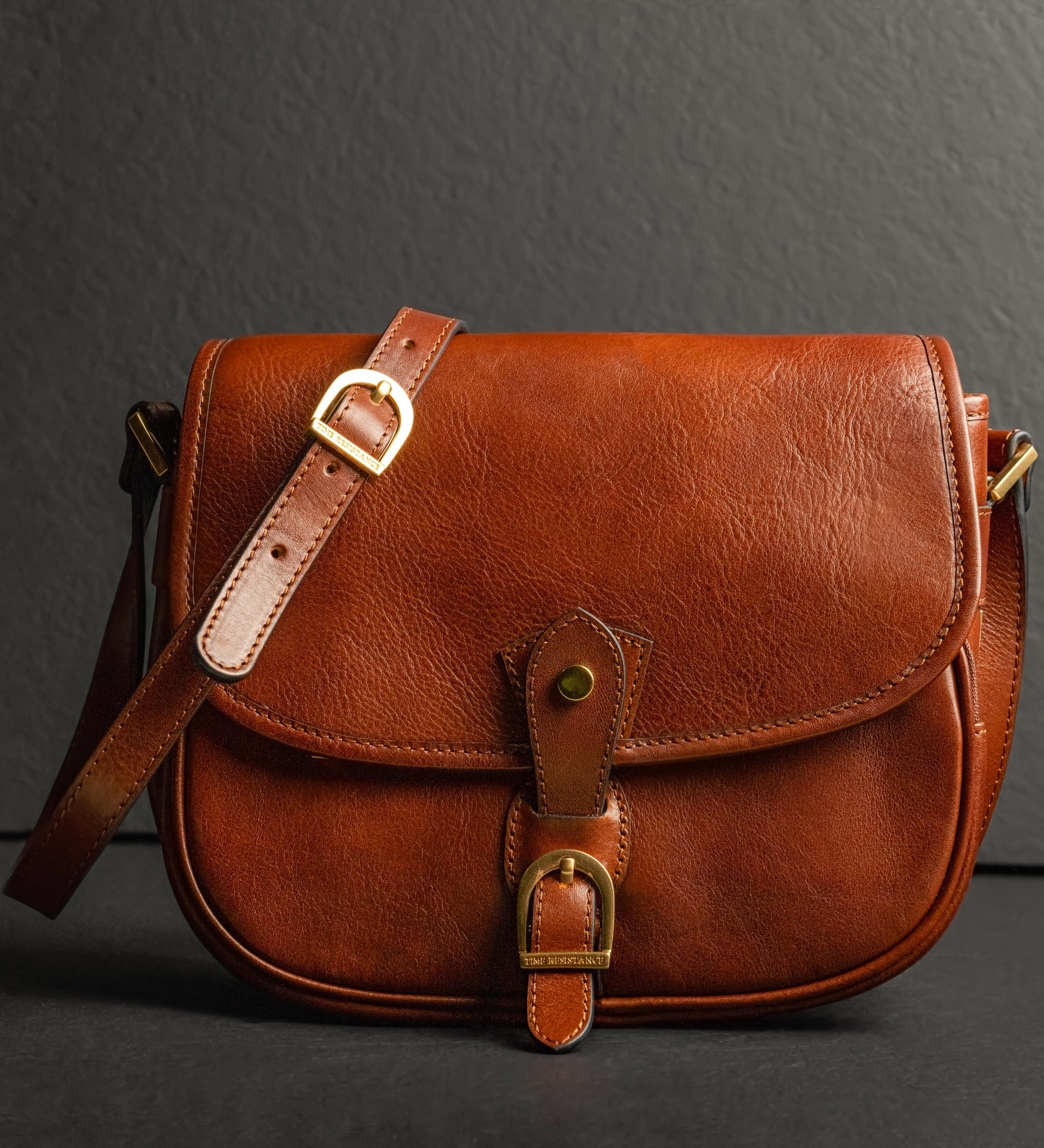 Womens Leather Saddle Bag - Women In Love