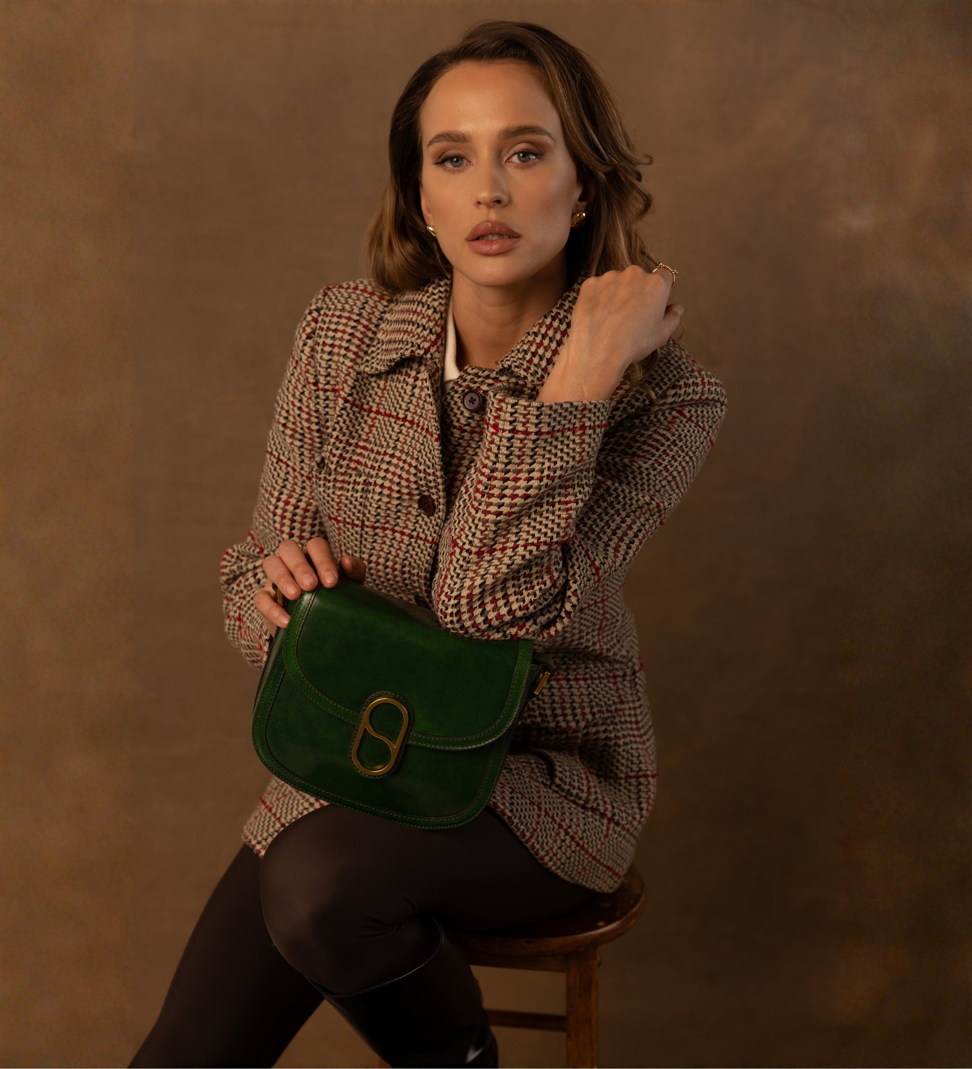 Womens Leather Saddle Bag - Villette