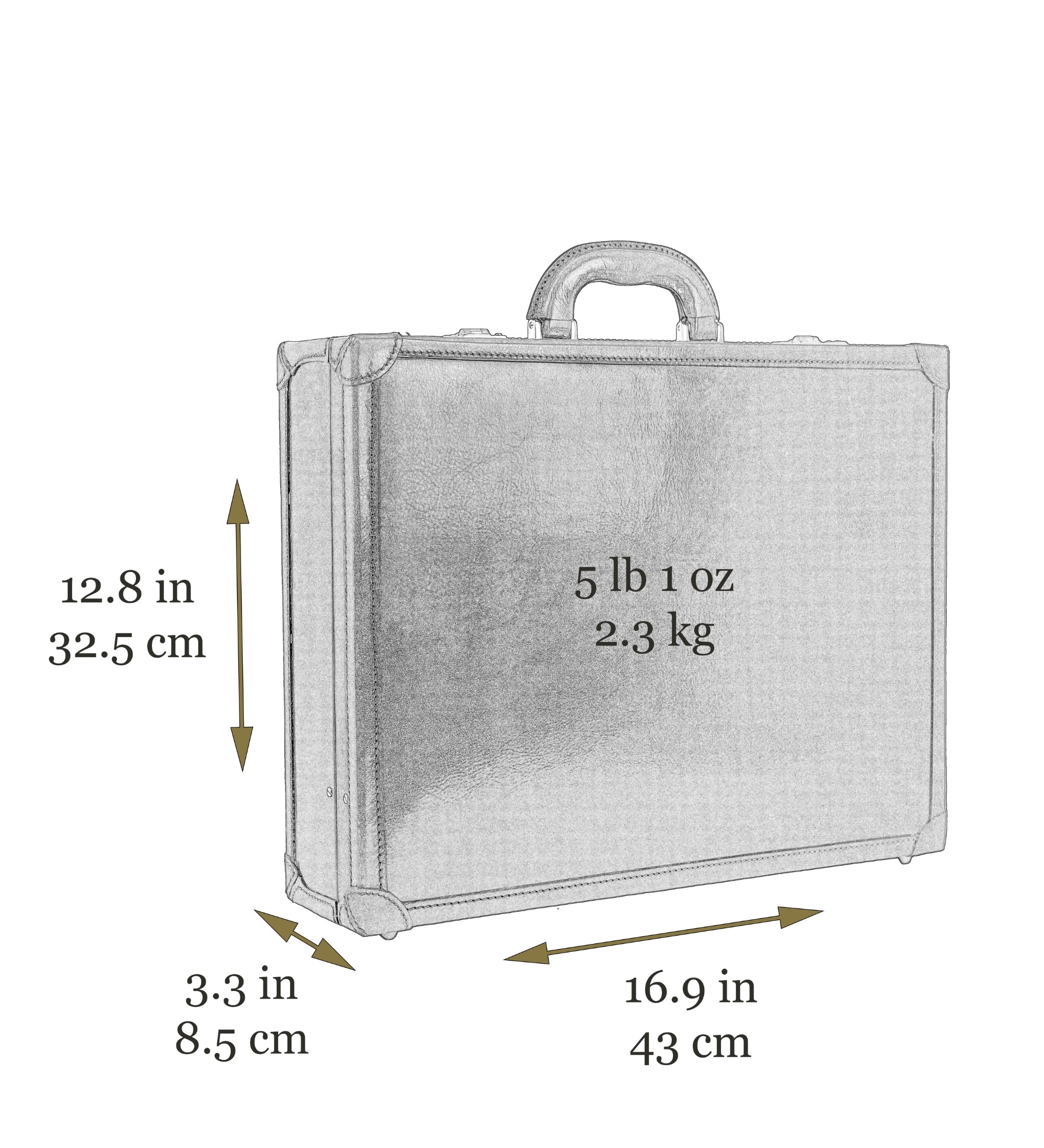 Small Leather Attaché Case Briefcase - The House of Mirth