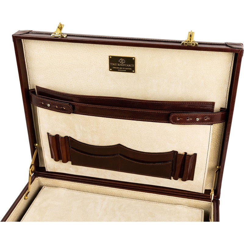 Large Leather Attaché Case Briefcase - Lord Jim Briefcase Time Resistance   