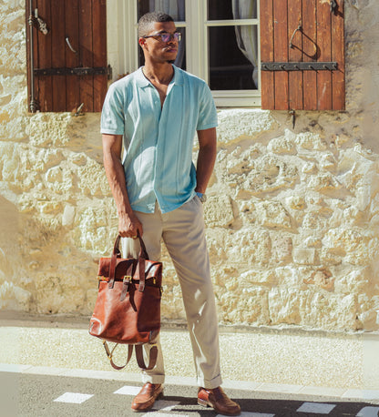 Small Leather Messenger Bag - On The Road
