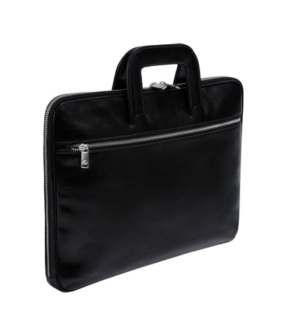 Leather Briefcase Laptop Bag - Brave New World