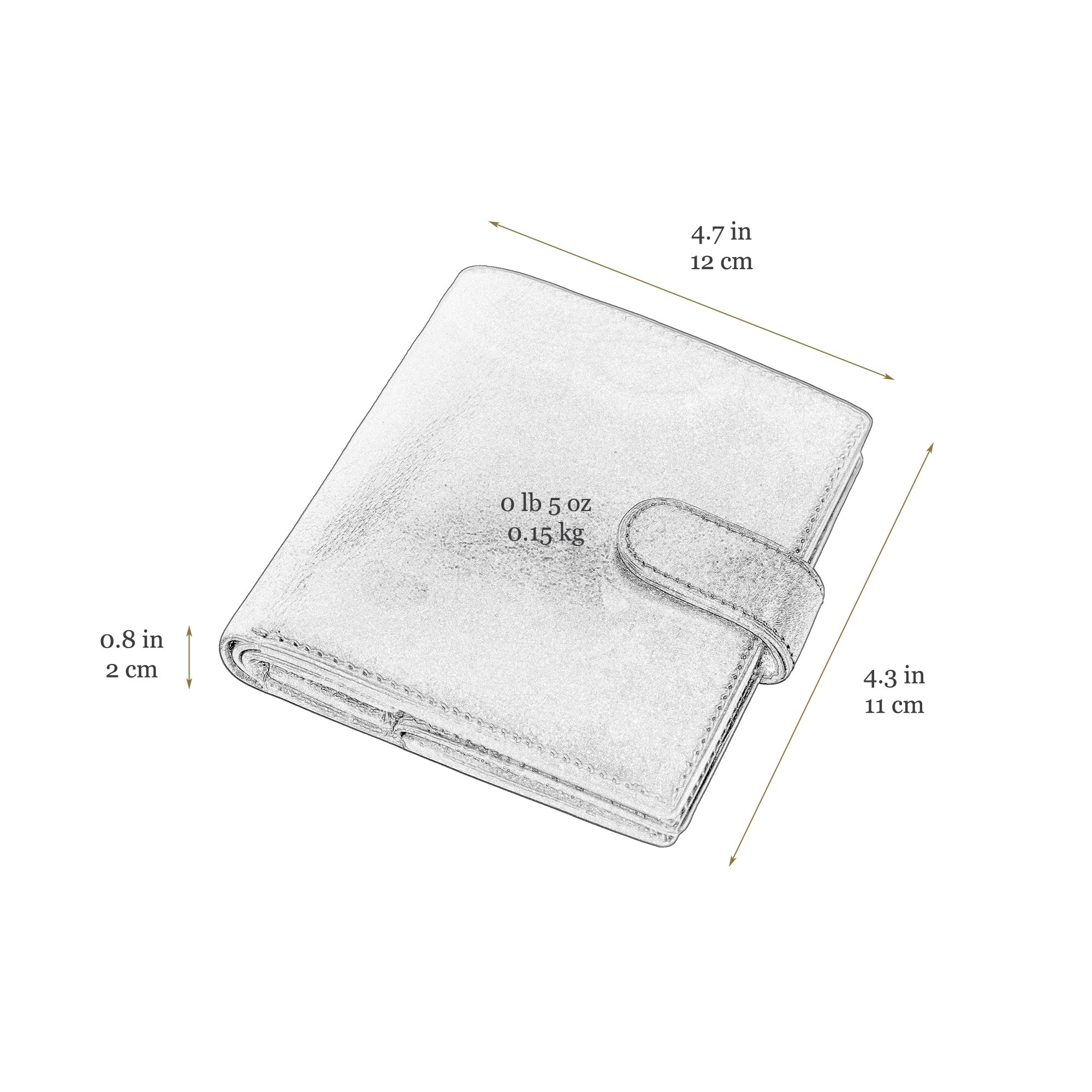 Leather Bifold Wallet with a Snap Closure - Ironweed