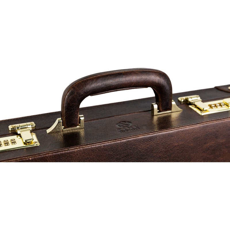 Large Leather Attaché Case Briefcase - Parade's End Briefcase Time Resistance   