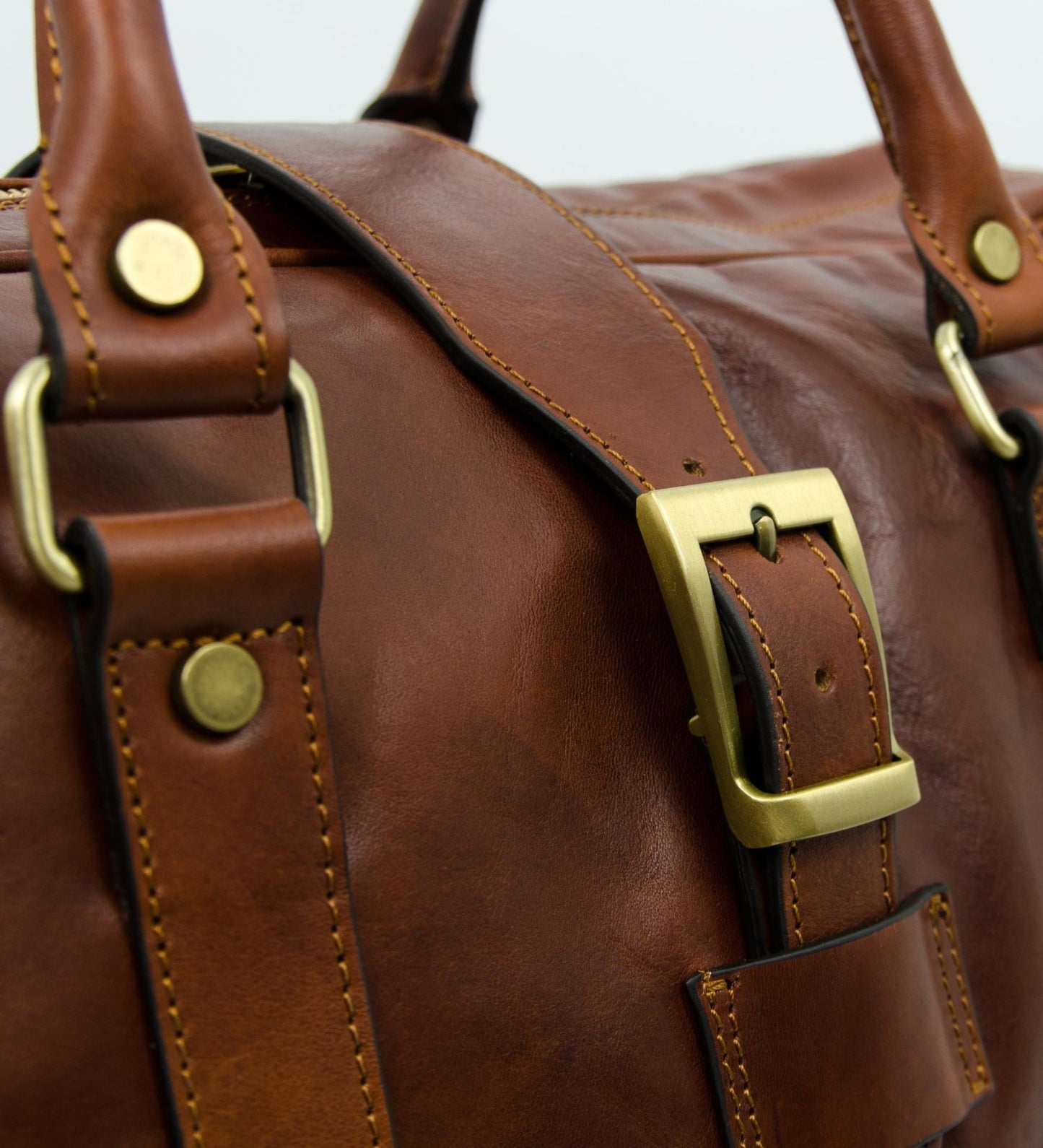 Sac de sport en cuir marron Cognac mat - Tender Is the Night