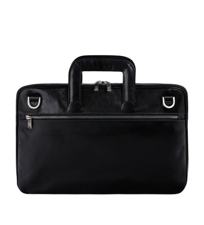 Leather Briefcase Laptop Bag - Brave New World