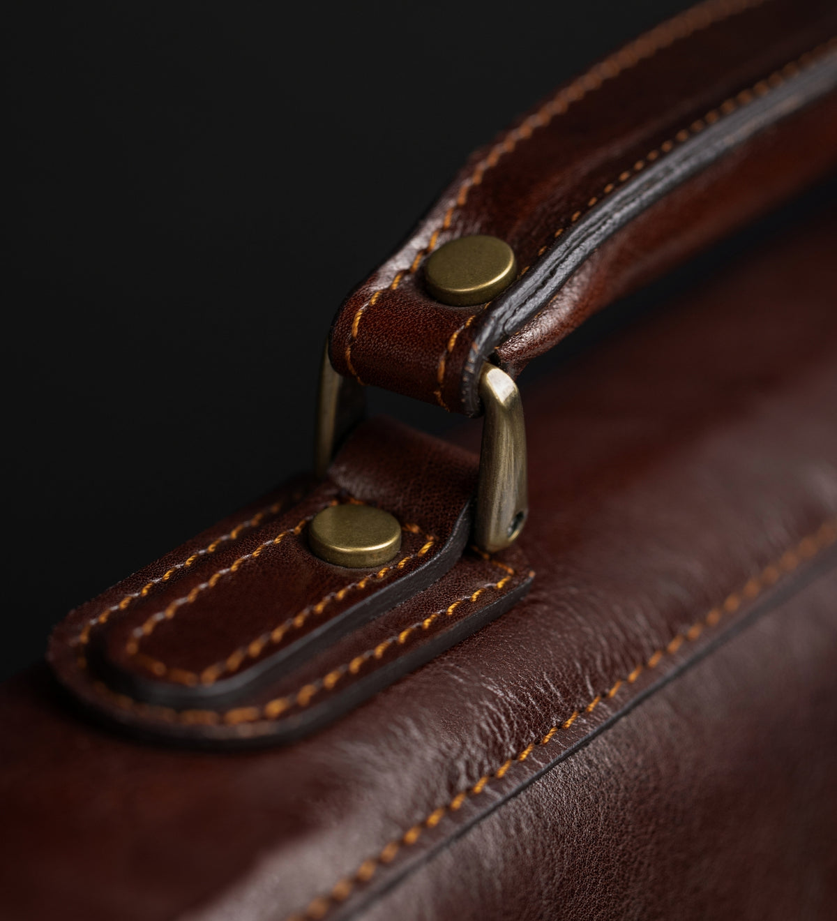 Leather Briefcase Laptop Bag - Illusions
