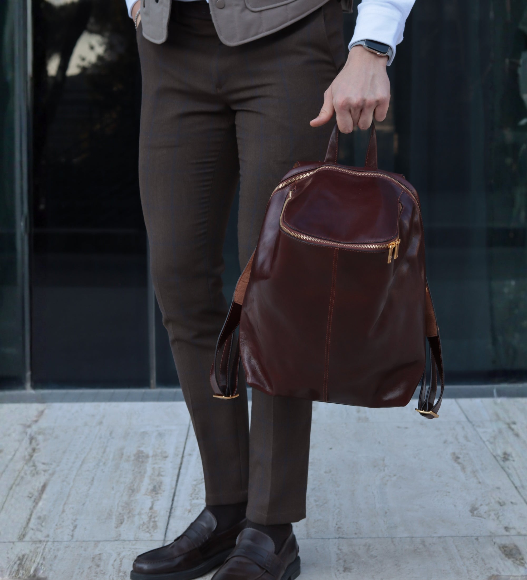 Leather Backpack - A Bend in the River