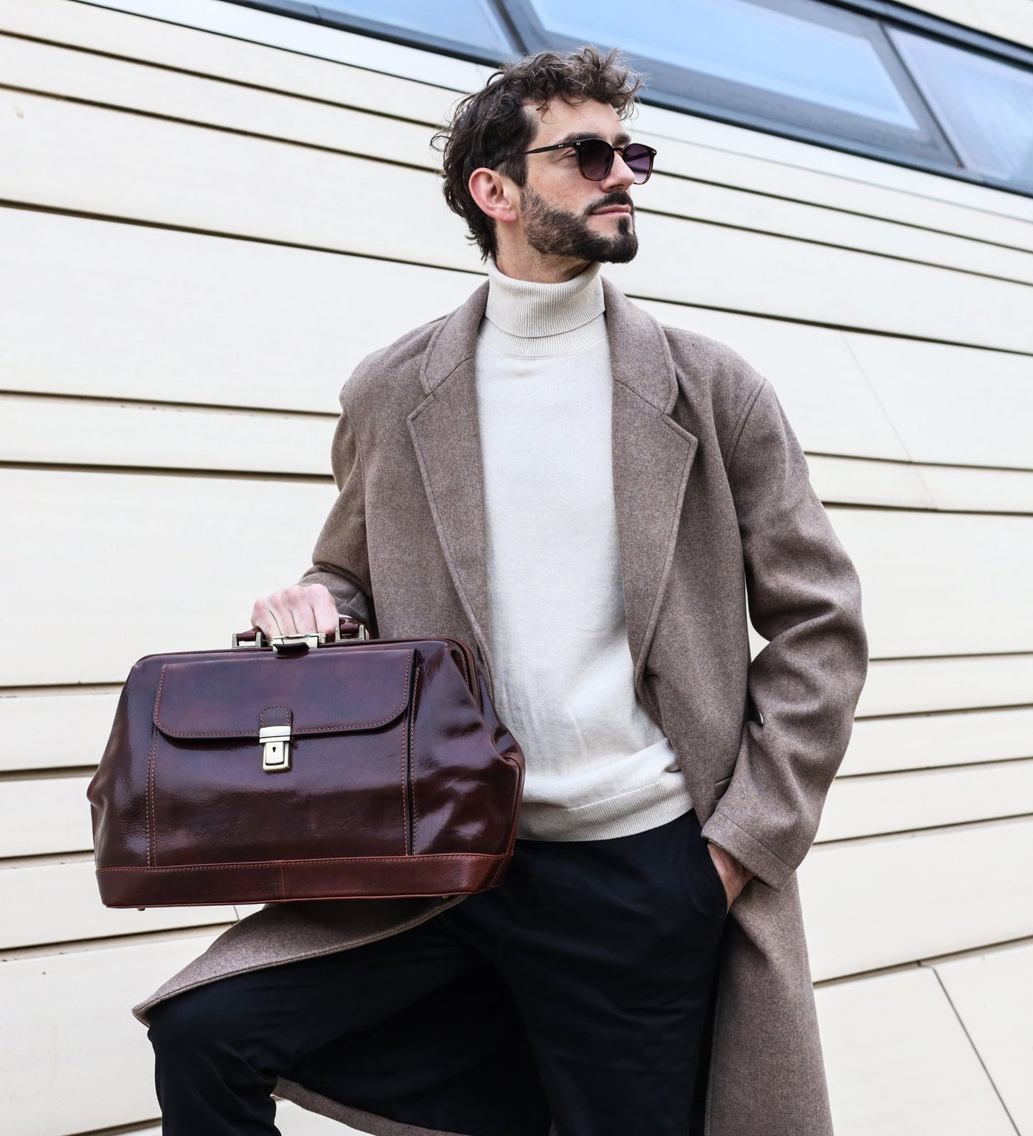 Grand sac de médecin en cuir italien - Hamlet