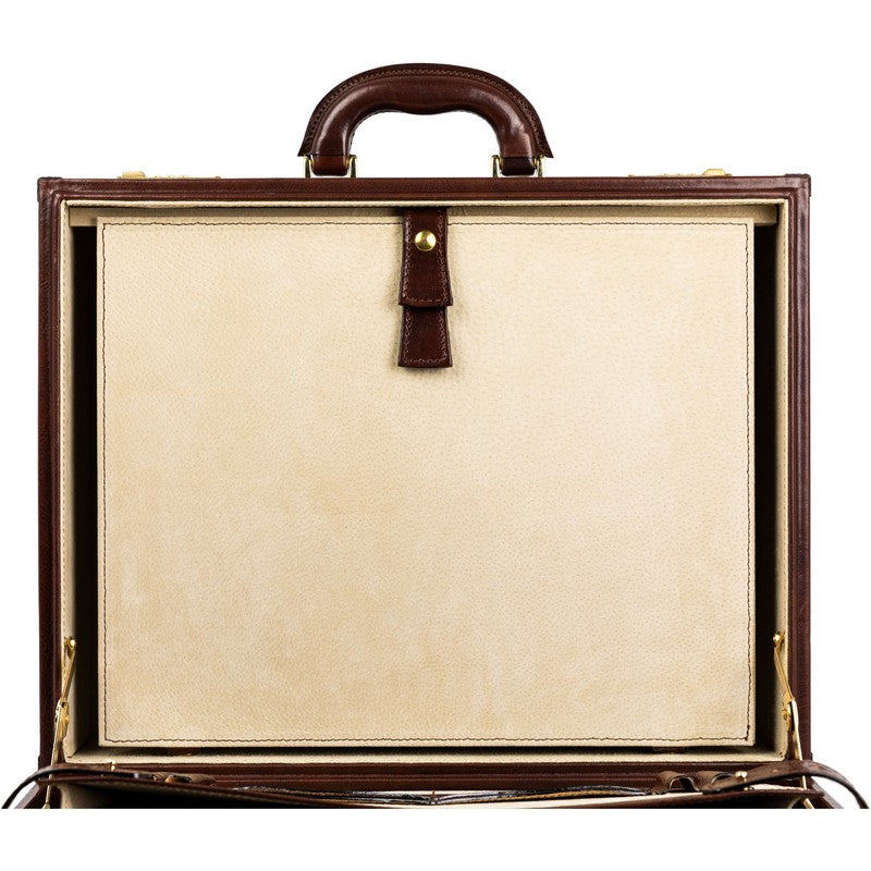 Large Leather Attaché Case Briefcase - Lord Jim Briefcase Time Resistance   