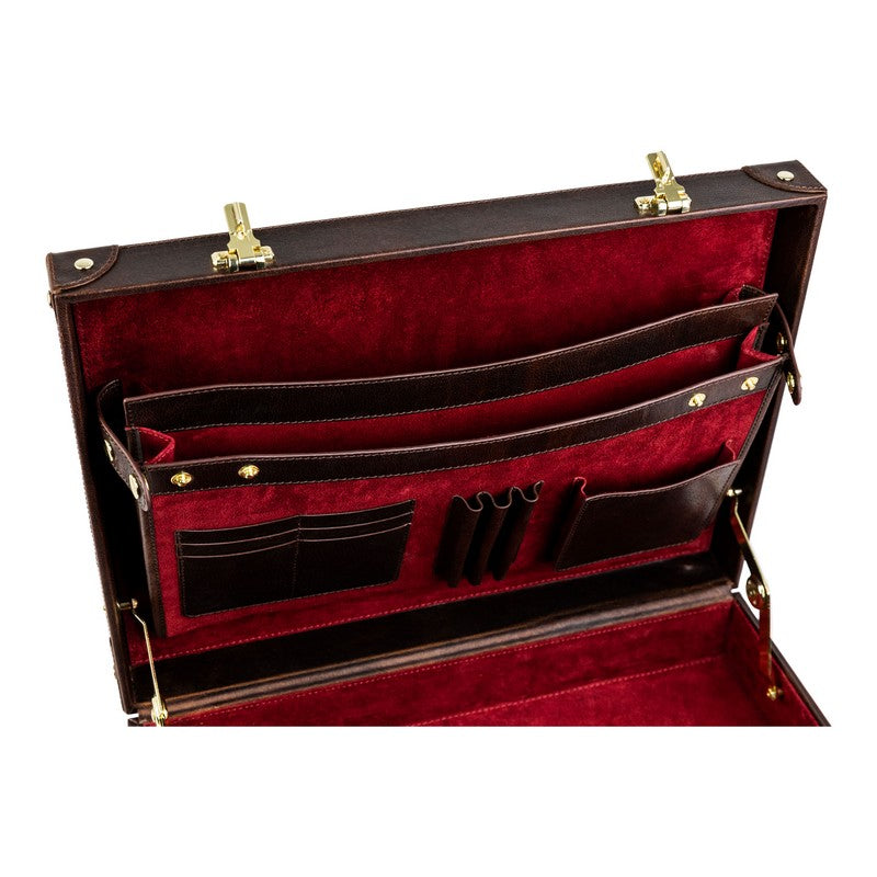 Large Leather Attaché Case Briefcase - Parade's End Briefcase Time Resistance   