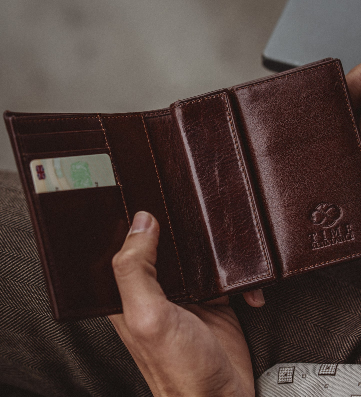 Leather Bifold Wallet with a Snap Closure - Ironweed
