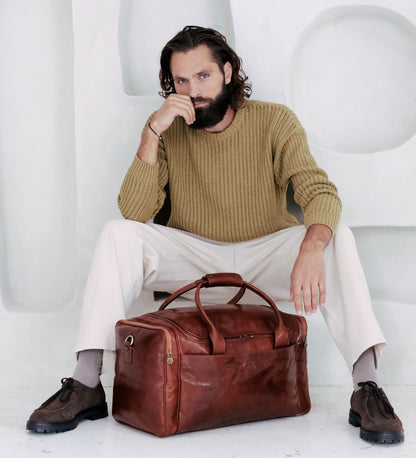 Grand sac de sport en cuir italien - The Hitchhikers Guide to the Galaxy